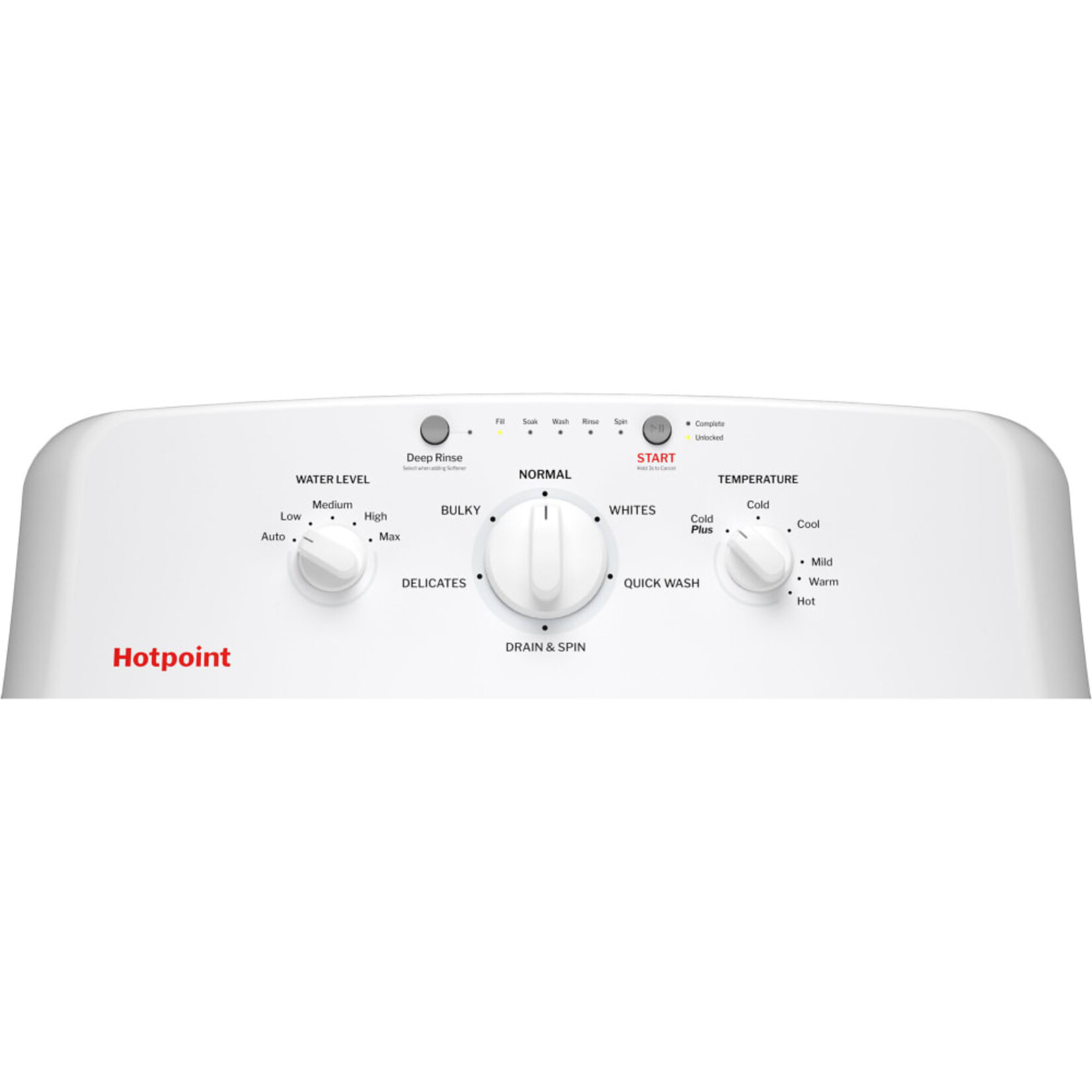 Hotpoint #HTW265ASWWW Hotpoint 4.0 cu.ft. Top Load Washer in White with Cold Plus and Water Level Control