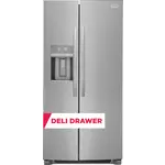 Frigidaire #GRSS2352AF 22.3 cu. ft. 33 in. Standard Depth Side by Side Refrigerator in Smudge-Proof Stainless Steel
