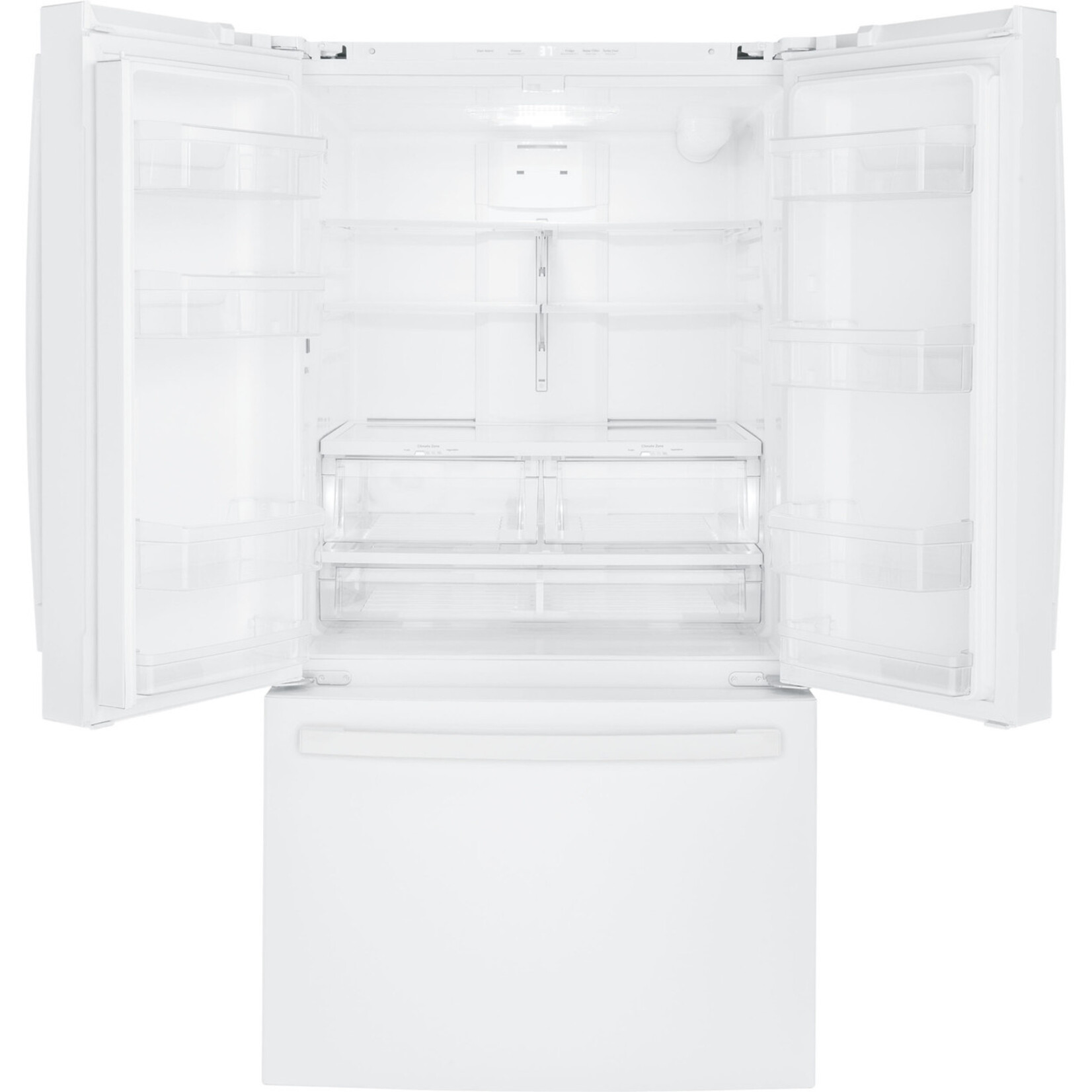 GE #GNE27JGMWW - GE 27 cu. ft. French Door Refrigerator in White with Internal Dispenser, ENERGY STAR