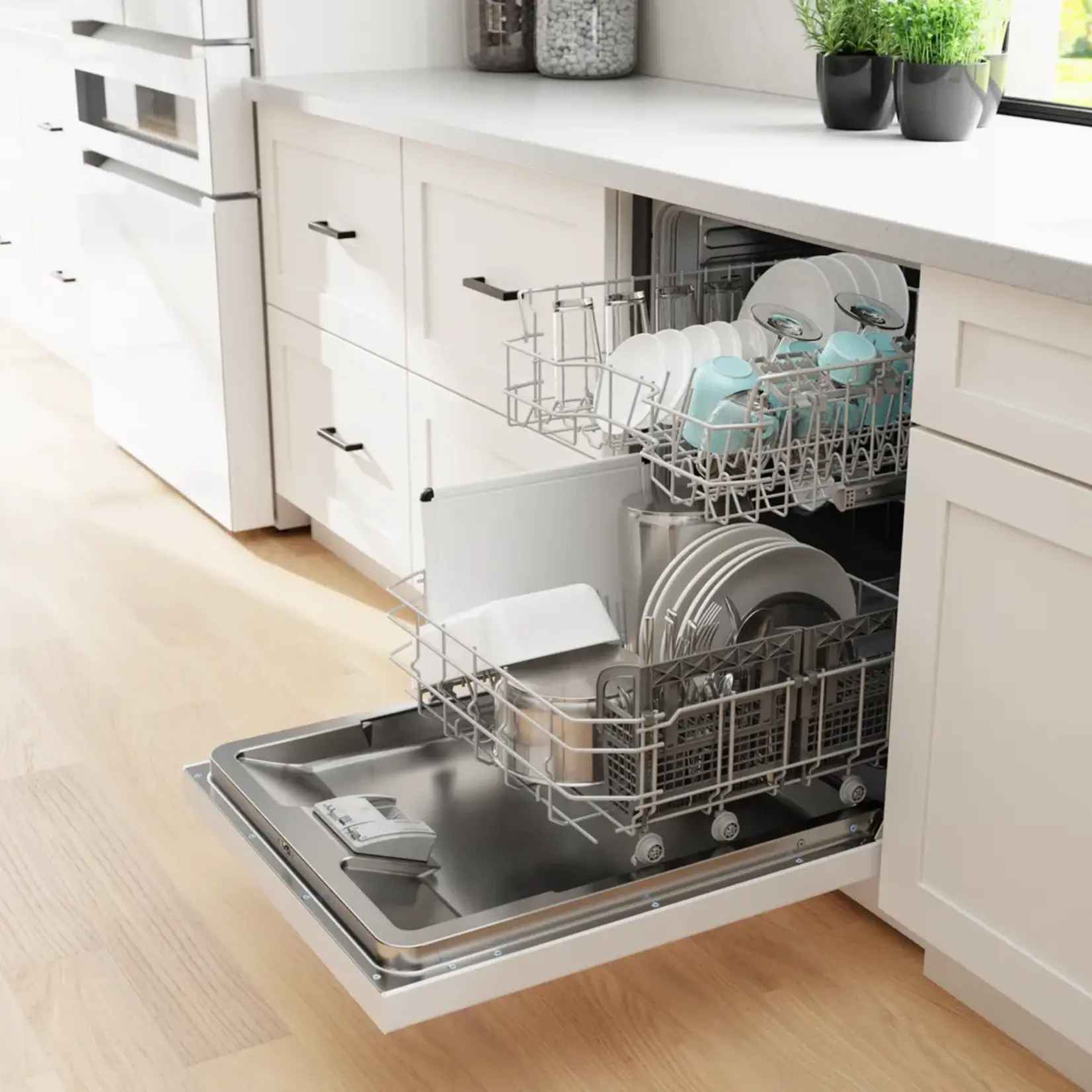 BOSCH #SHE3AEM2N Bosch 100 Series Dishwasher 24'' White 50 dB(A) re 1pW