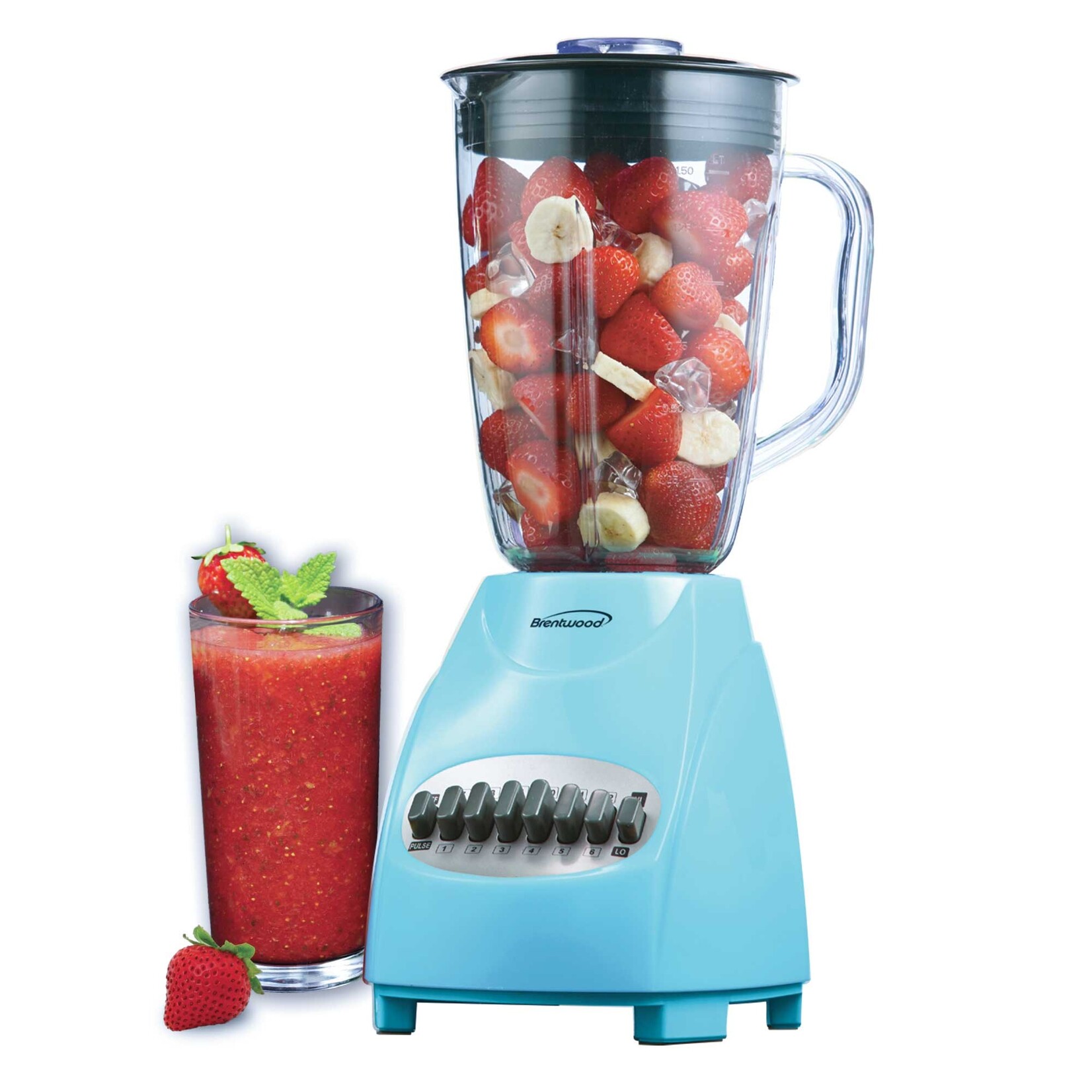 #JB-220BL Brentwood® BTWJB220BL 50-oz 12-Speed Countertop Blender (Blue)