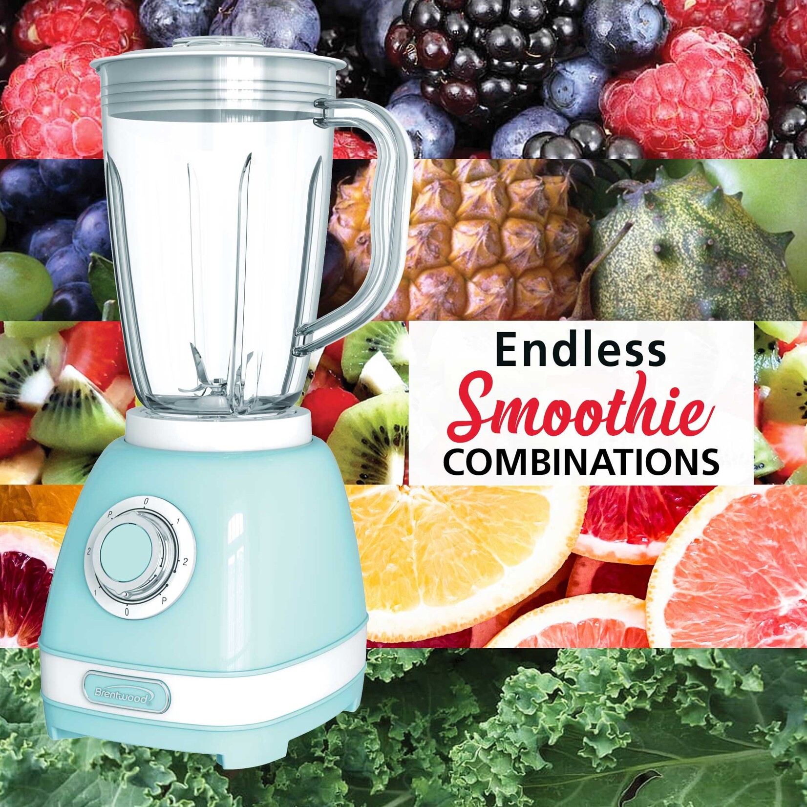 #JB-330BL Brentwood® BTWJB330BL 2-Speed Retro Blender with 50-Ounce Plastic Jar