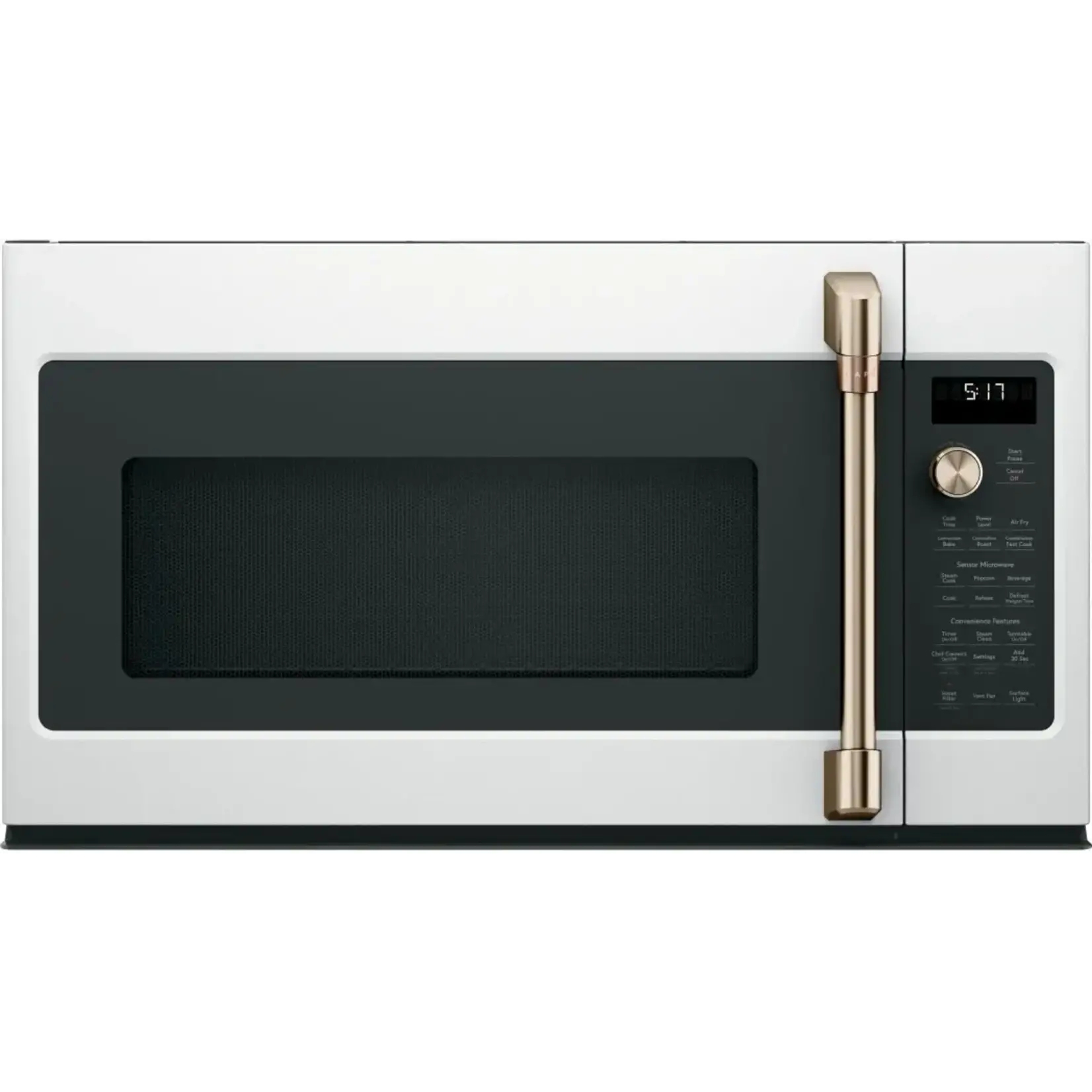 GE CAFFE CVM517P4RW2 30 Inch Over-the-Range Convection Microwave Oven with 1.7 cu. ft. Capacity, Sensor Cooking, Steam Cook, Fast Cook, My Cycle, Steam Clean, Chef Connect, 300 CFM, LED Cooktop Lighting, Removable Oven Rack, 950 Cooking Watts, 3-Speed 300 CFM Exha