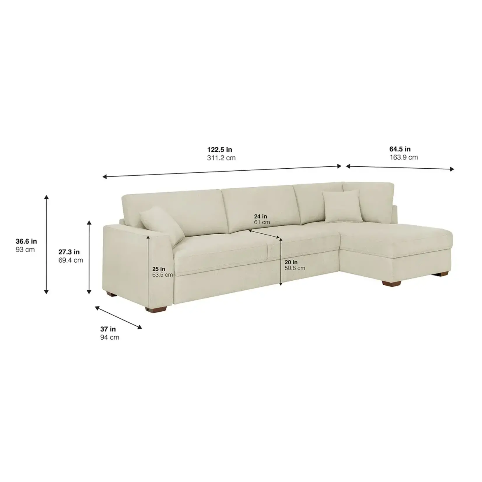#1812576 Thomasville Camlin Convertible Sleeper Sectional with Chaise