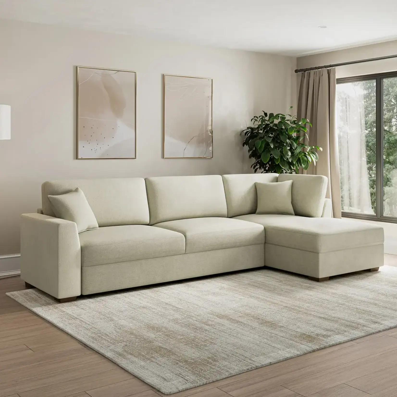 #1812576 Thomasville Camlin Convertible Sleeper Sectional with Chaise