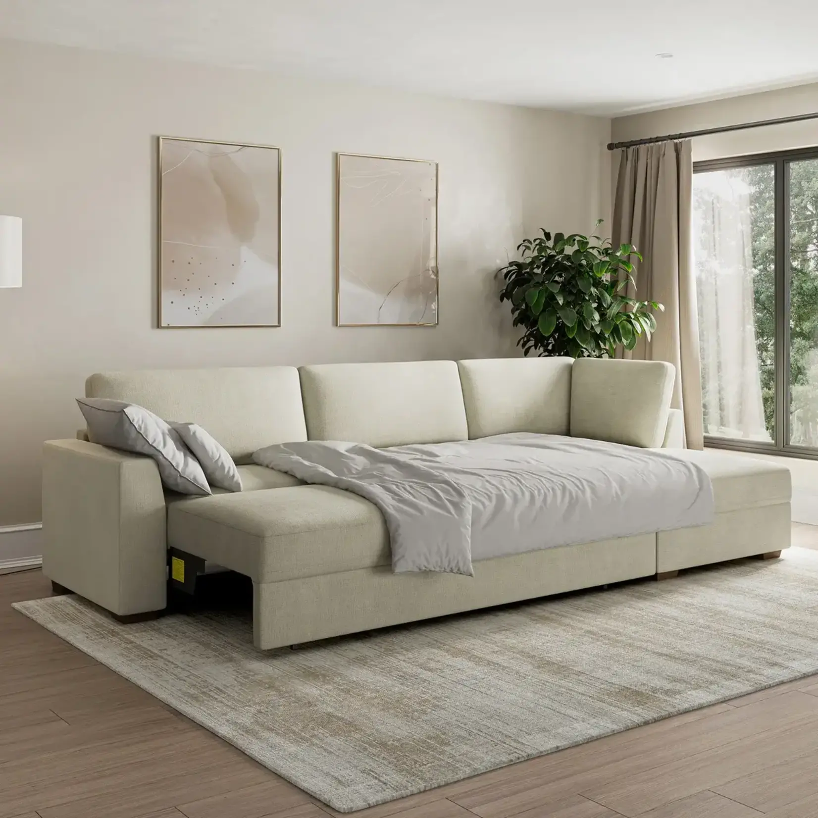 #1812576 Thomasville Camlin Convertible Sleeper Sectional with Chaise