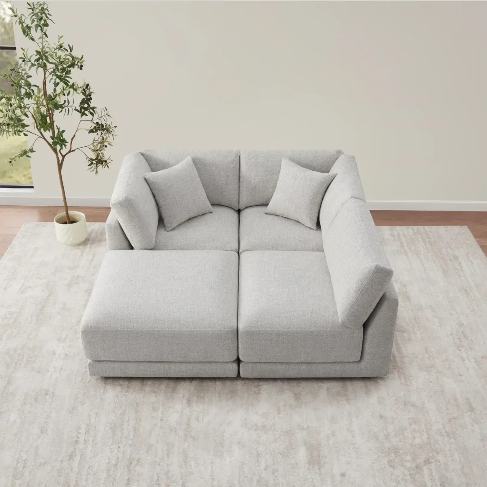 #1812589 Dayna 4-piece Fabric Modular Sectional