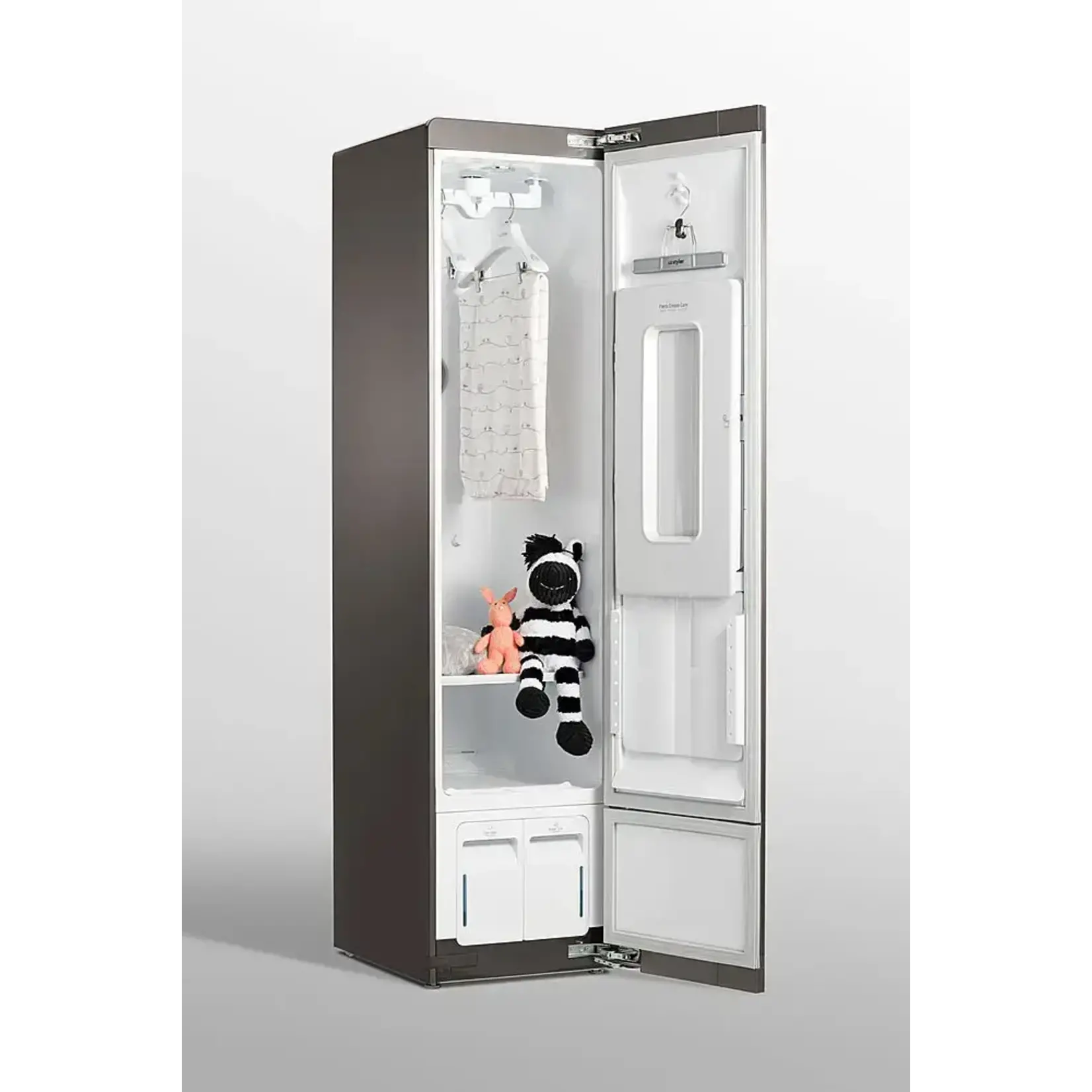 LG #S3MFBN - LG Styler SMART Steam Closet in Mirrored Finish with TrueSteam Technology and Moving Hangers