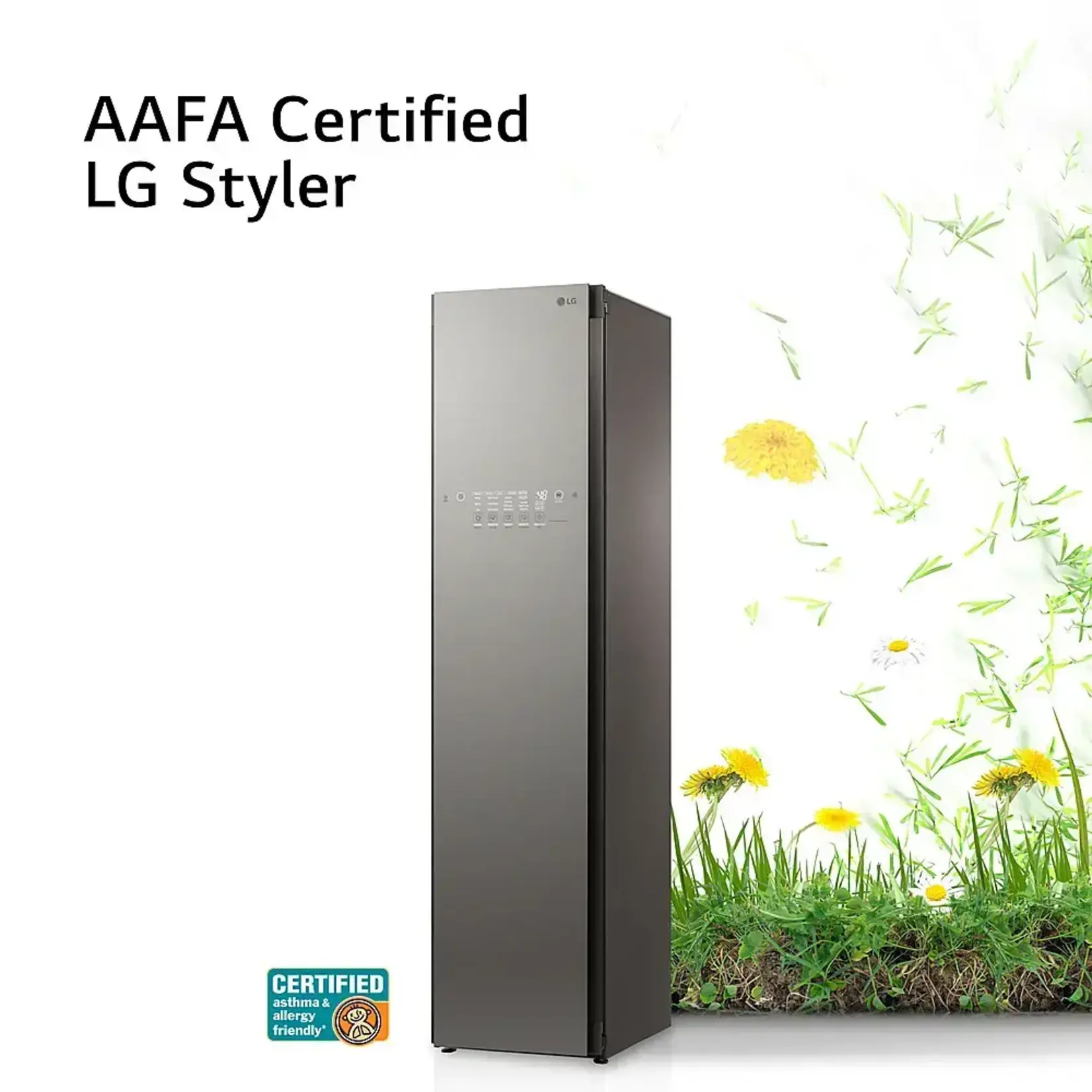 LG #S3MFBN - LG Styler SMART Steam Closet in Mirrored Finish with TrueSteam Technology and Moving Hangers