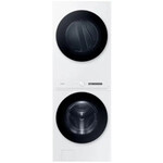 SAMSUNG #WH46DBH100EW - Samsung Bespoke 4.6 cu. ft. Capacity Single Unit AI Laundry Hub Washer with Steam Wash and 7.6 cu. ft. Electric Dryer in White
