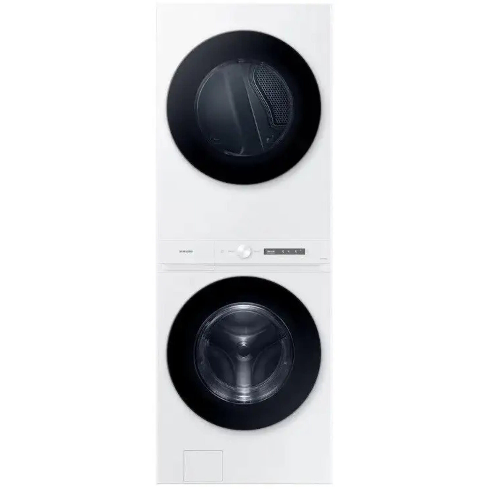 SAMSUNG #WH46DBH100EW - Samsung Bespoke 4.6 cu. ft. Capacity Single Unit AI Laundry Hub Washer with Steam Wash and 7.6 cu. ft. Electric Dryer in White