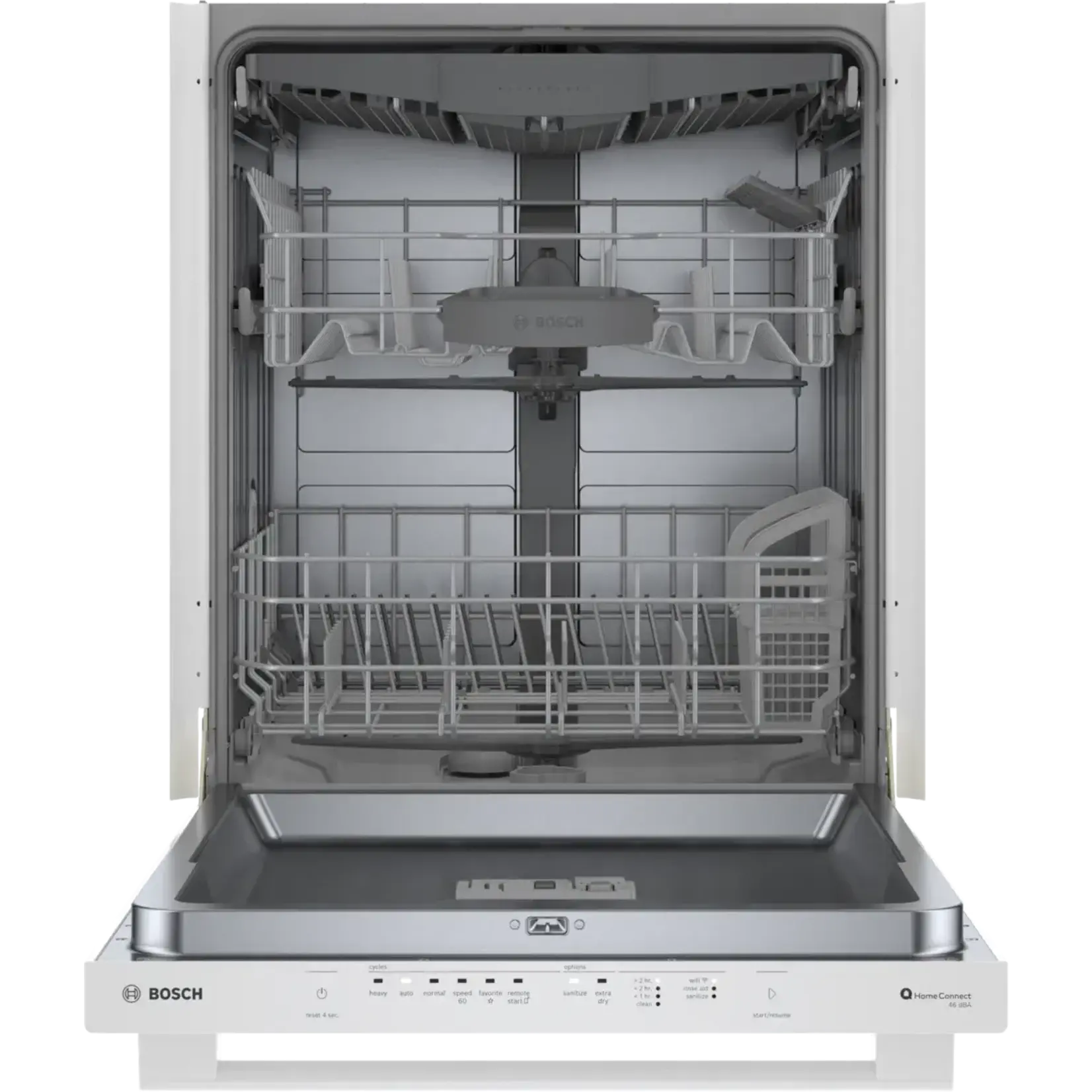 BOSCH #SHX5AEM2N - Bosch 100 Series Premium 24 in. White Top Control Tall Tub Dishwasher with Hybrid Stainless Steel Tub, 46 dBA