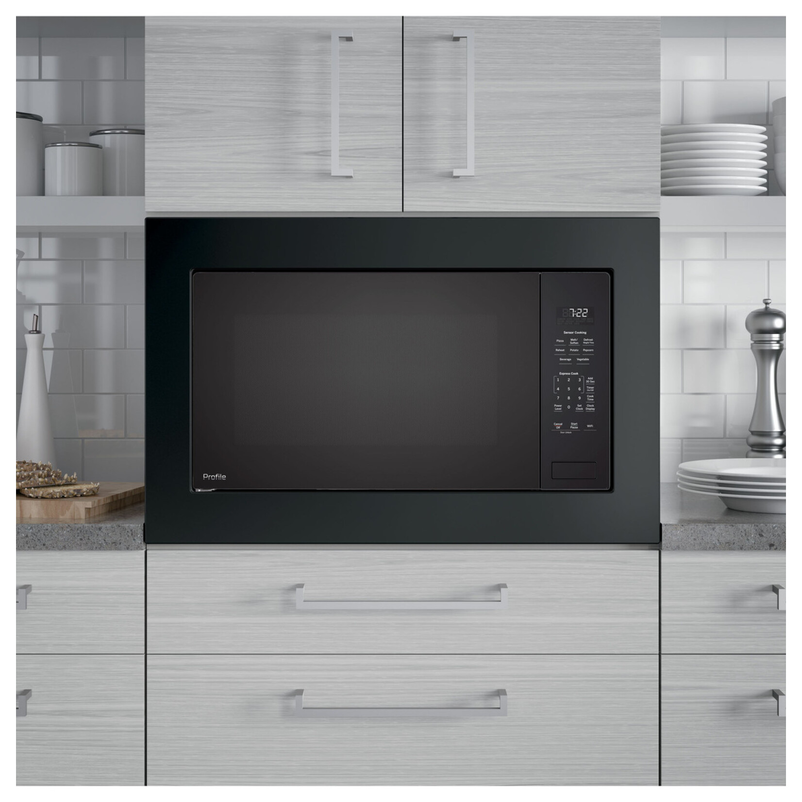 GE Profile PCWK22U1WBB GE Profile™ 2.2 Cu. Ft. Built-In Sensor Microwave Oven