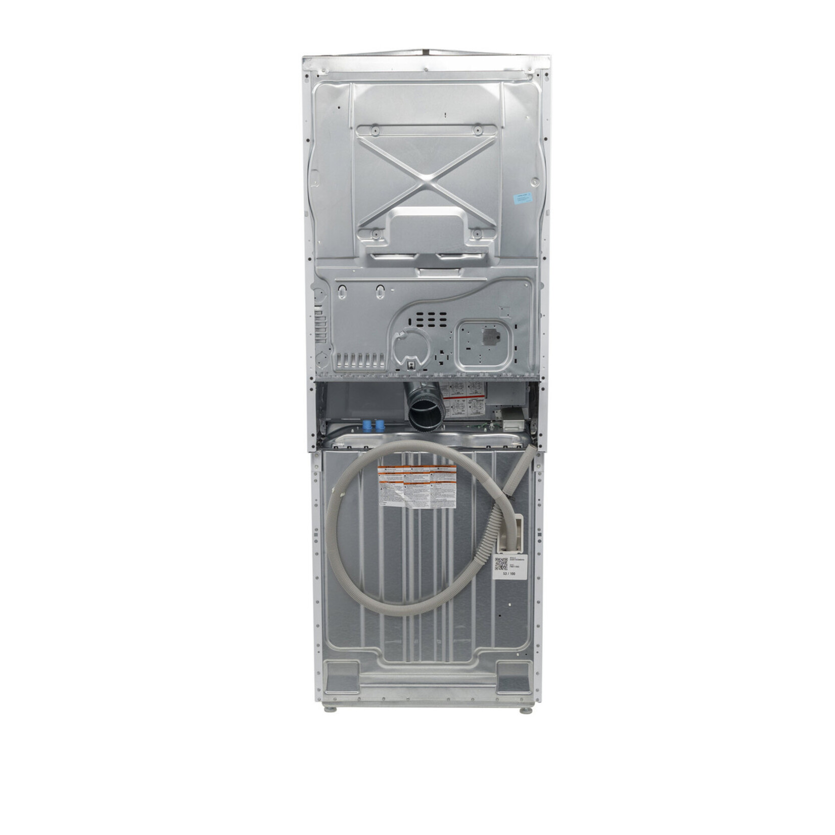 GE #GUD27EESNWW  GE Unitized Spacemaker® ENERGY STAR® 3.9 cu. ft. Capacity Washer with Stainless Steel Basket and 5.9 cu. ft. Capacity Electric Dryer