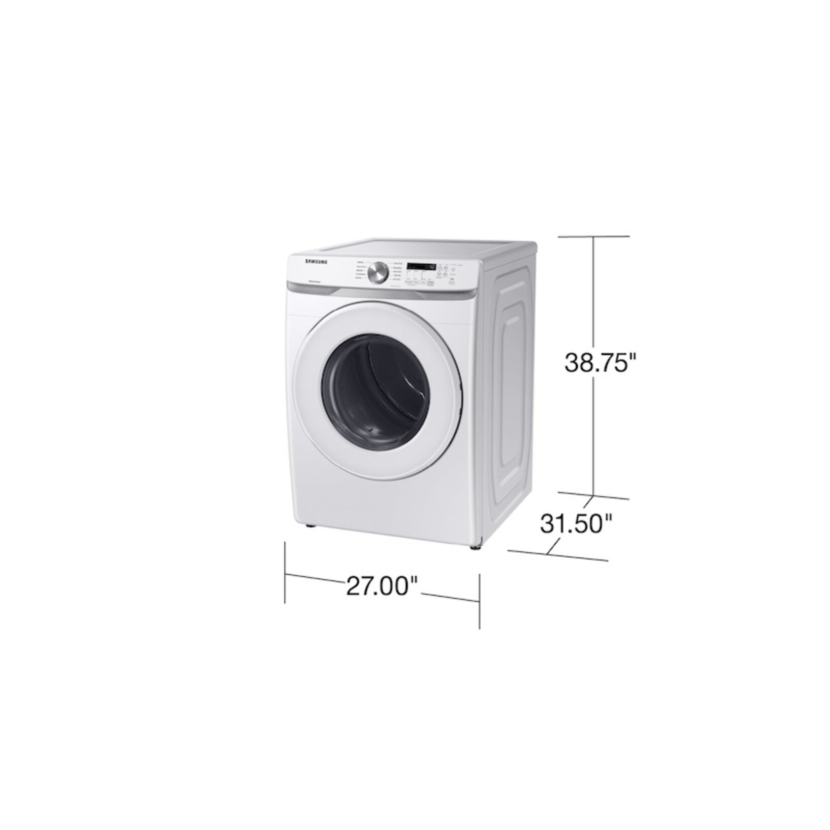 SAMSUNG #DVE45T600W - Samsung 7.5 cu. ft. Stackable Vented Electric Dryer with Sensor Dry in White