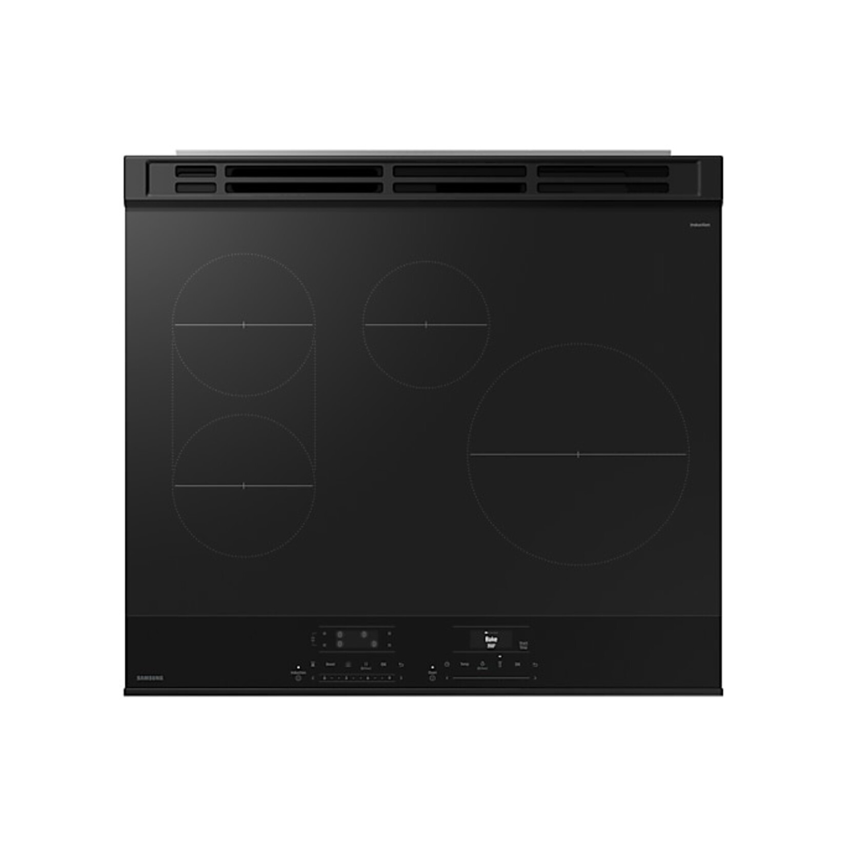 SAMSUNG #NSI6DG9300SRAA Samsung Bespoke 30-in 4 Burners 6.3-cu ft Air Fry Convection Oven Slide-in Single Induction Range (Stainless Steel)
