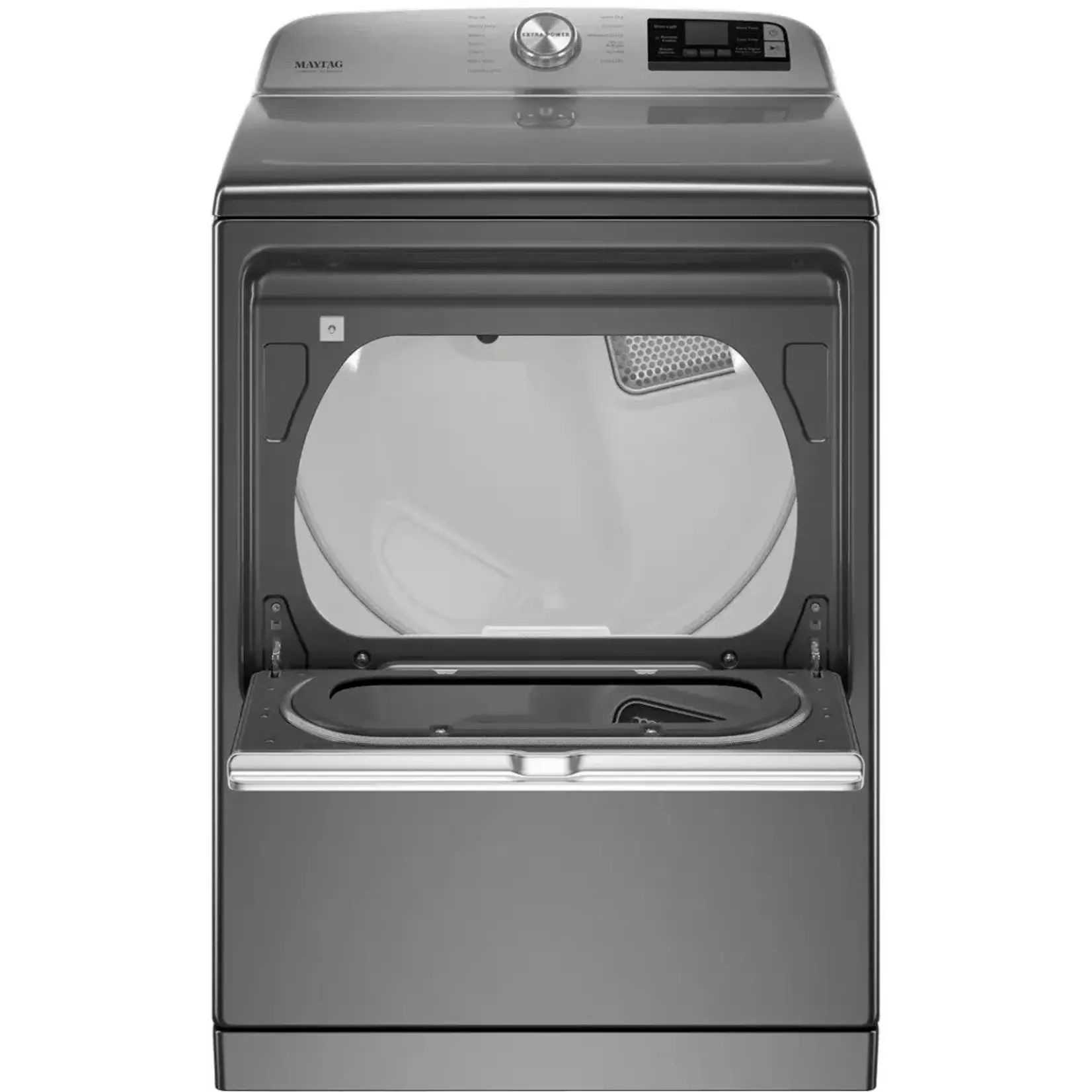 Maytag #MED7230HC  7.4 cu. ft. 240-Volt Smart Capable Metallic Slate Electric Vented Dryer with Hamper Door and Steam, ENERGY STAR