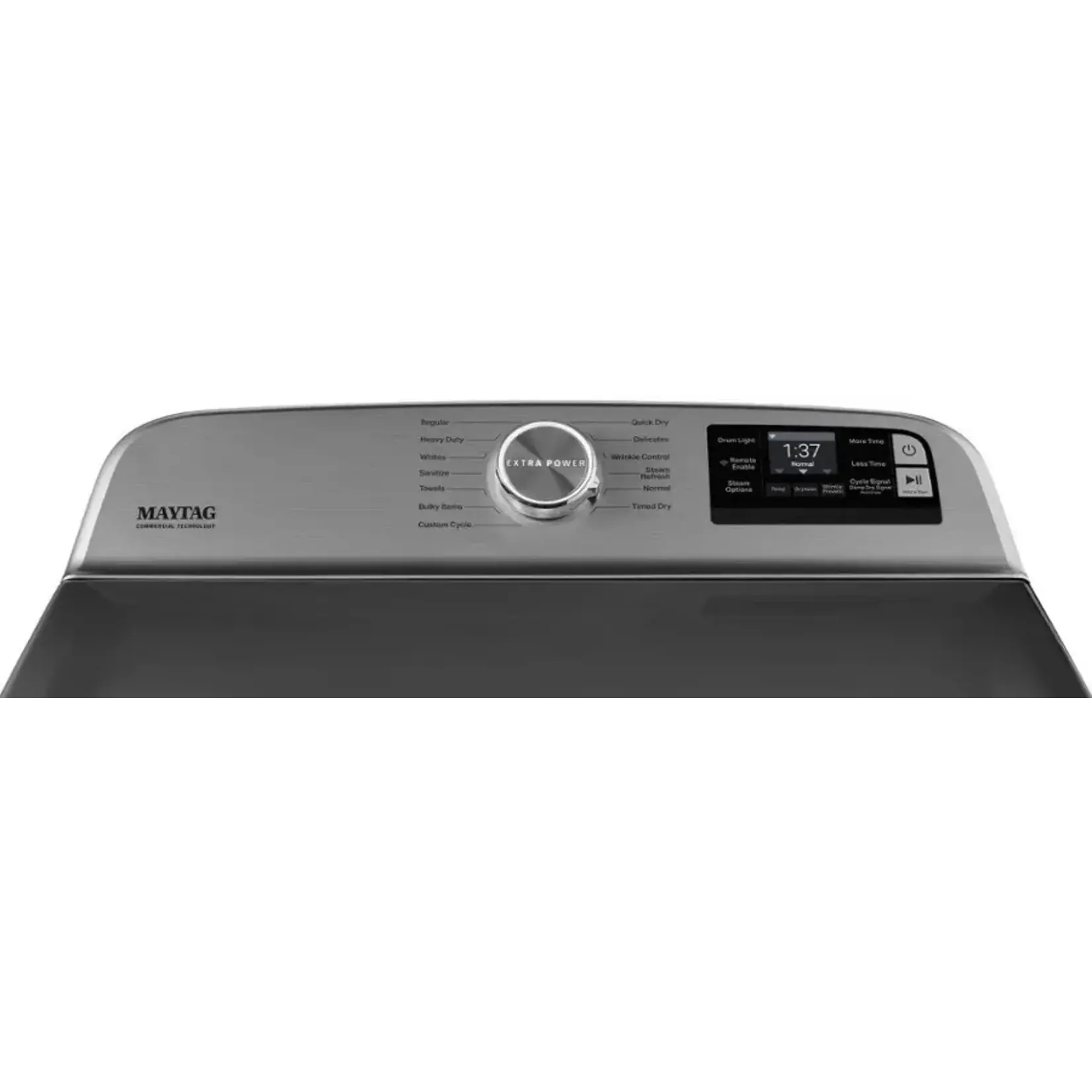 Maytag #MED7230HC  7.4 cu. ft. 240-Volt Smart Capable Metallic Slate Electric Vented Dryer with Hamper Door and Steam, ENERGY STAR