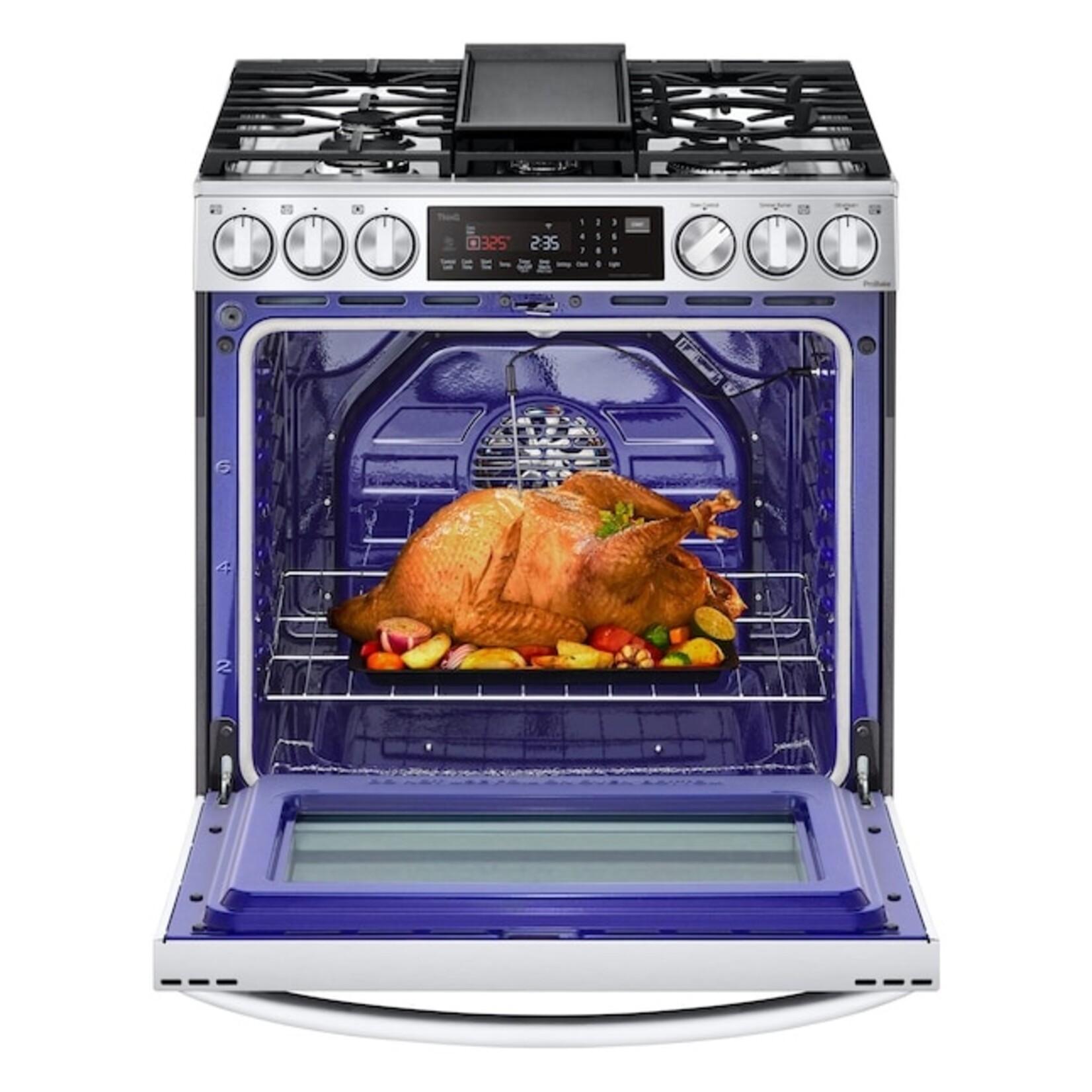 LG #LSGL6337F - LG 6.3 cu. ft. Smart Slide-in Gas Range with InstaView® ProBake Convection®, Air Fry, and Air Sous Vide
