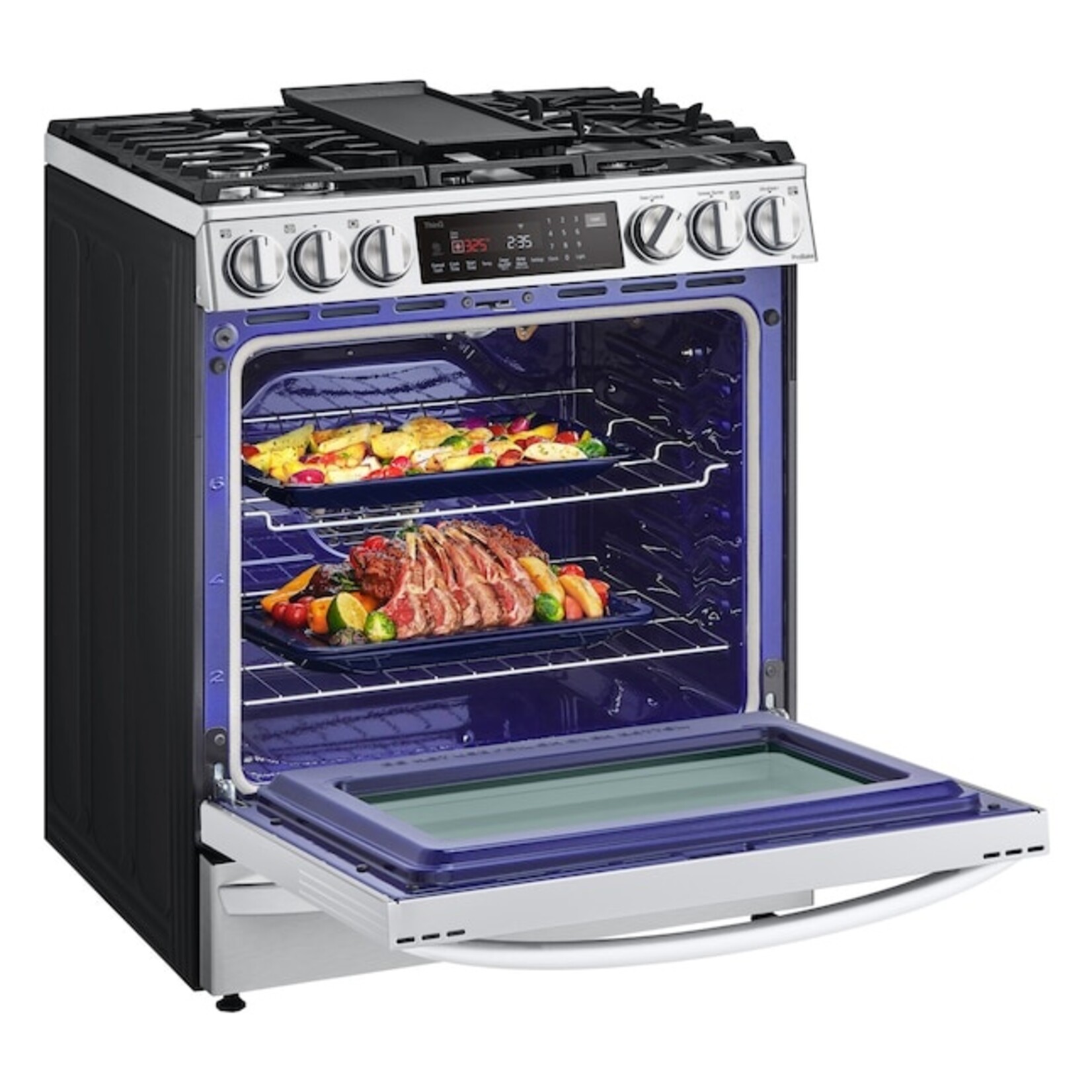 LG #LSGL6337F - LG 6.3 cu. ft. Smart Slide-in Gas Range with InstaView® ProBake Convection®, Air Fry, and Air Sous Vide