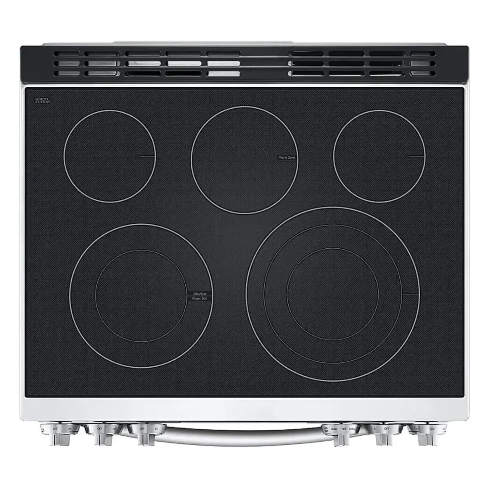 LG CPS-LSEL6335FE - LG 30 in. 6.3 cu. ft. 5 Burner Element Slide-In Electric Range in PrintProof Stainless Steel w/ Instaview, Air Fry, ProBake