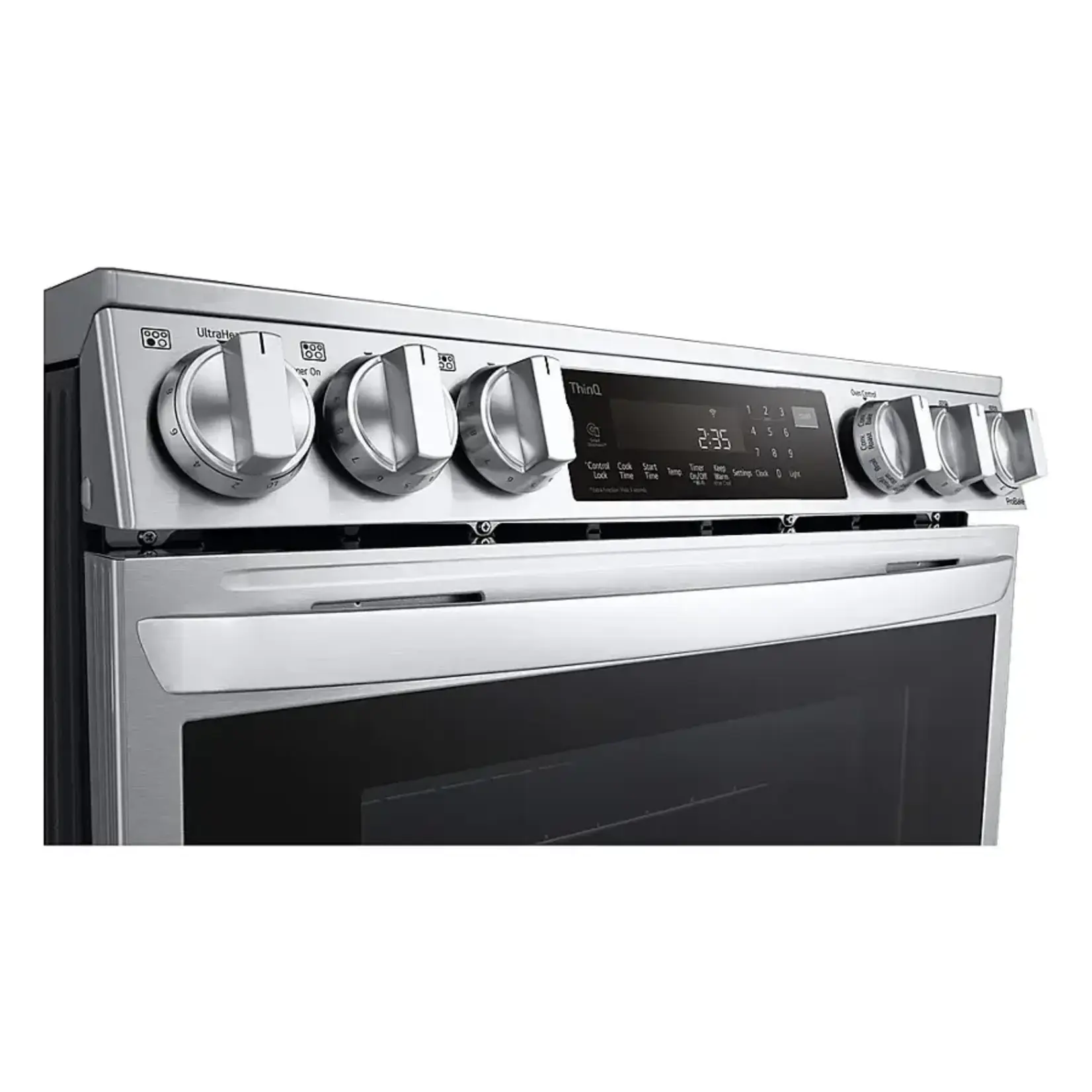 LG CPS-LSEL6335FE - LG 30 in. 6.3 cu. ft. 5 Burner Element Slide-In Electric Range in PrintProof Stainless Steel w/ Instaview, Air Fry, ProBake