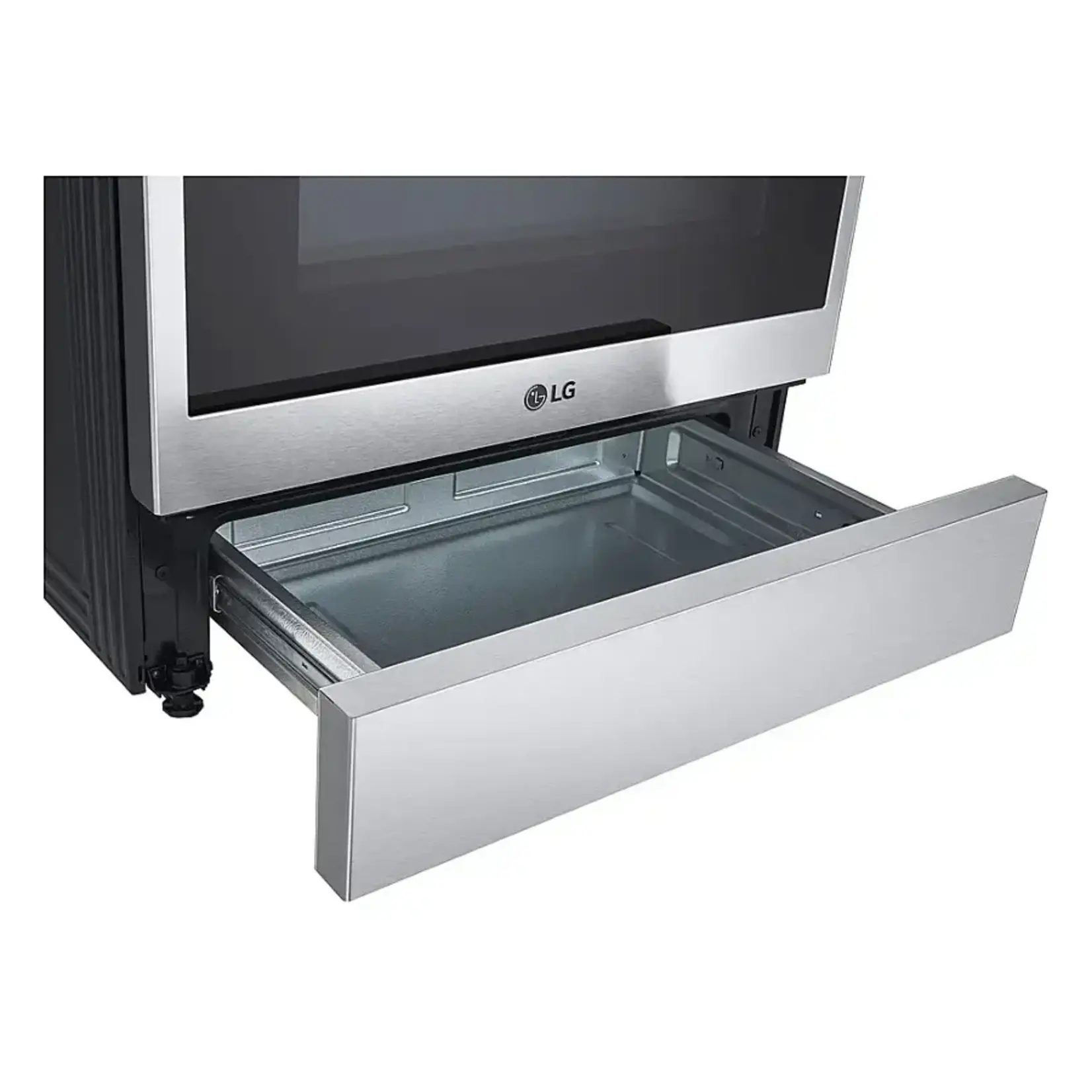 LG #LSEL6335FE - LG 30 in. 6.3 cu. ft. 5 Burner Element Slide-In Electric Range in PrintProof Stainless Steel w/ Instaview, Air Fry, ProBake