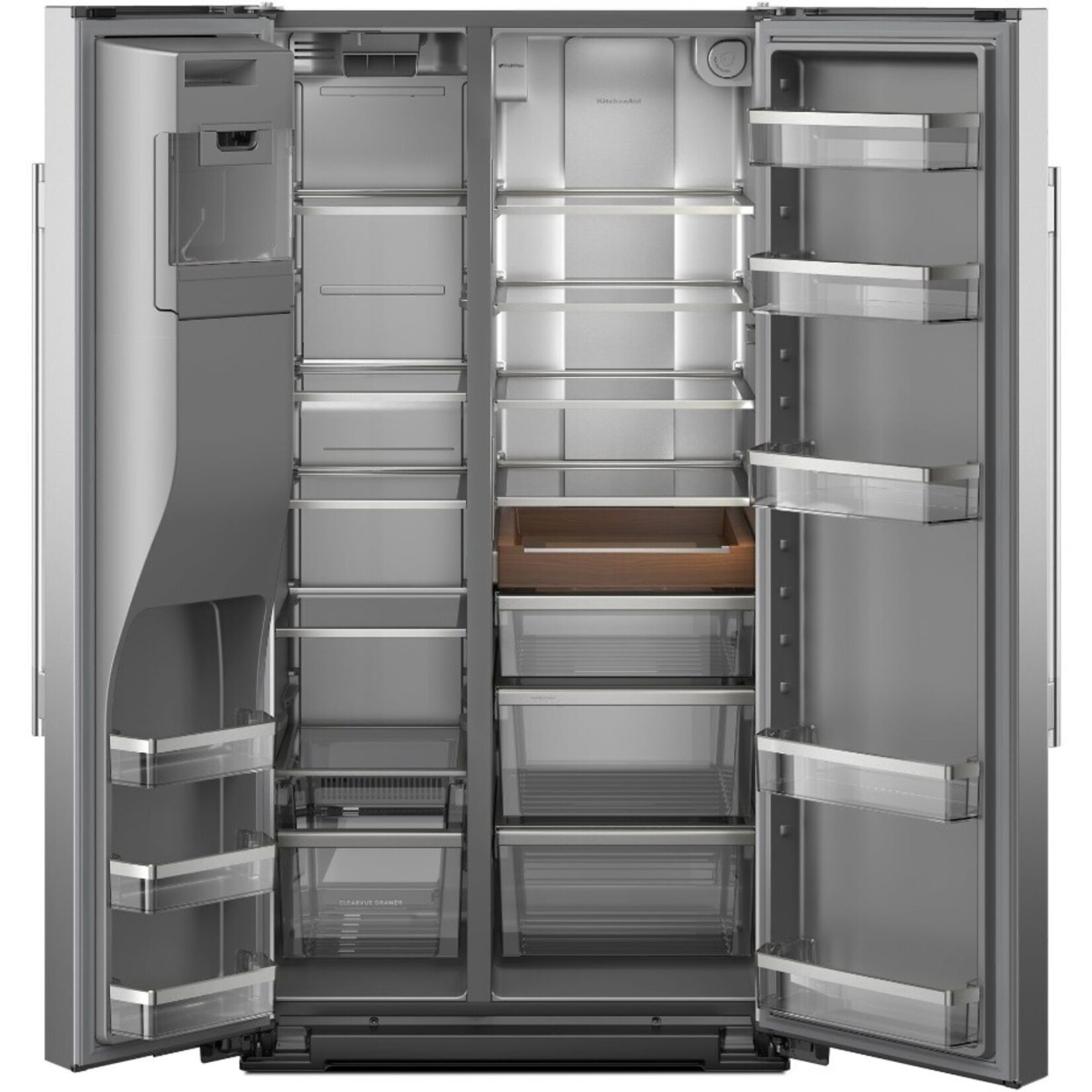 KitchenAid #KRSC536RPS - KitchenAid 20.8 Cu. Ft. Counter-Depth Side-by-Side Refrigerator with Exterior Ice and Water Dispenser in PrintShield™ Finish