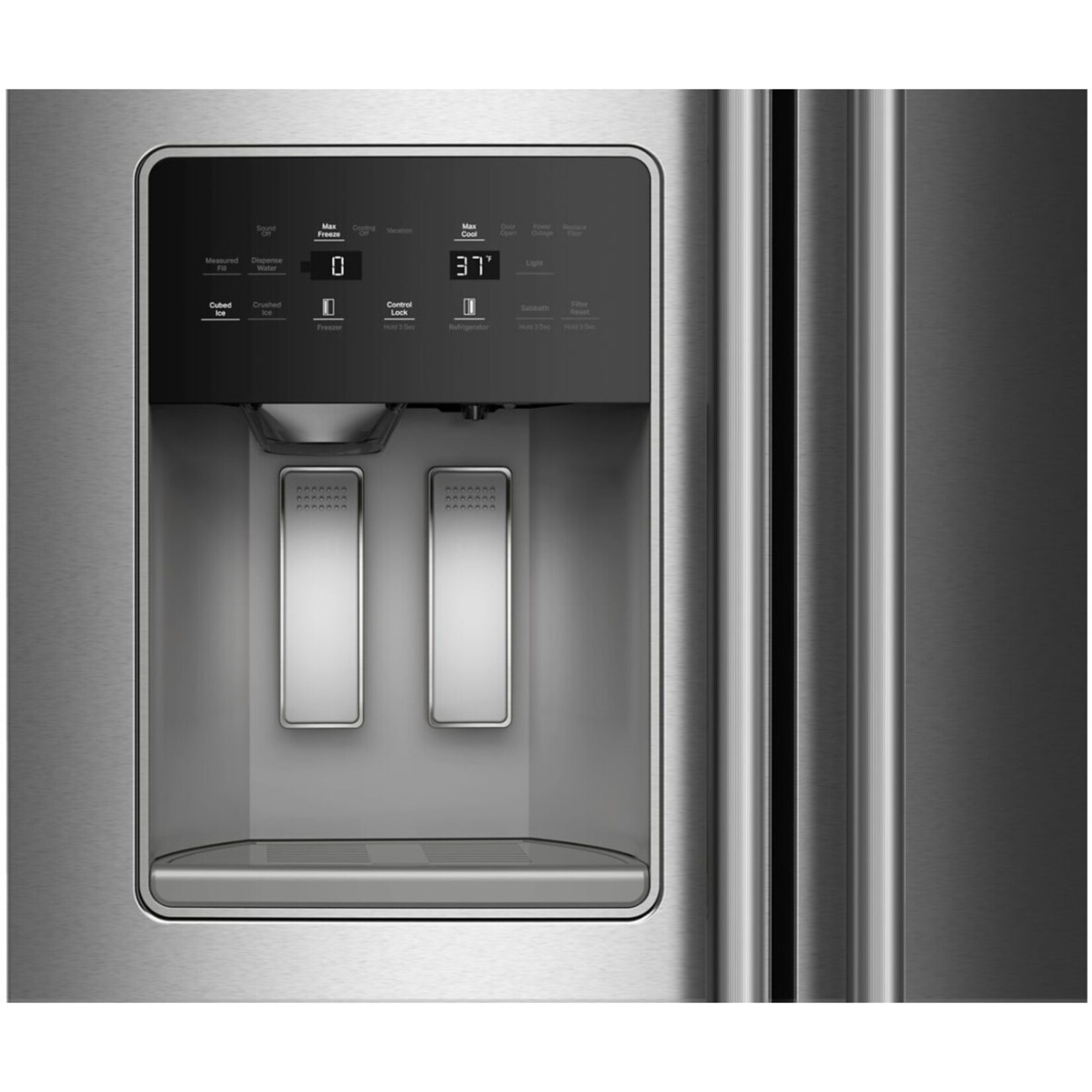 KitchenAid #KRSC536RPS - KitchenAid 20.8 Cu. Ft. Counter-Depth Side-by-Side Refrigerator with Exterior Ice and Water Dispenser in PrintShield™ Finish