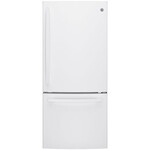GE #GDE21EGKWW GE 21 cu. ft. Bottom Freezer Refrigerator in White, ENERGY STAR