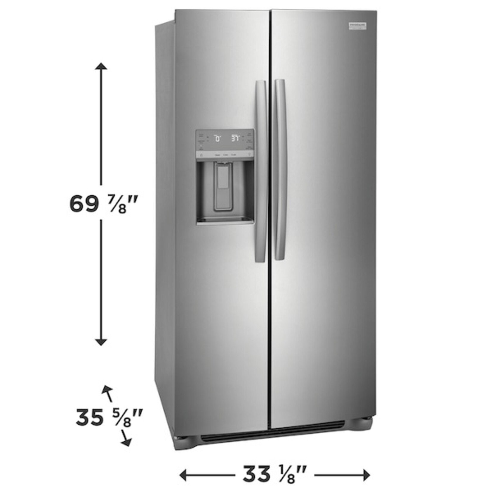 Frigidaire #*GRSS2352AF - Frigidaire 22.3 cu. ft. 33 in. Standard Depth Side by Side Refrigerator in Smudge-Proof Stainless Steel
