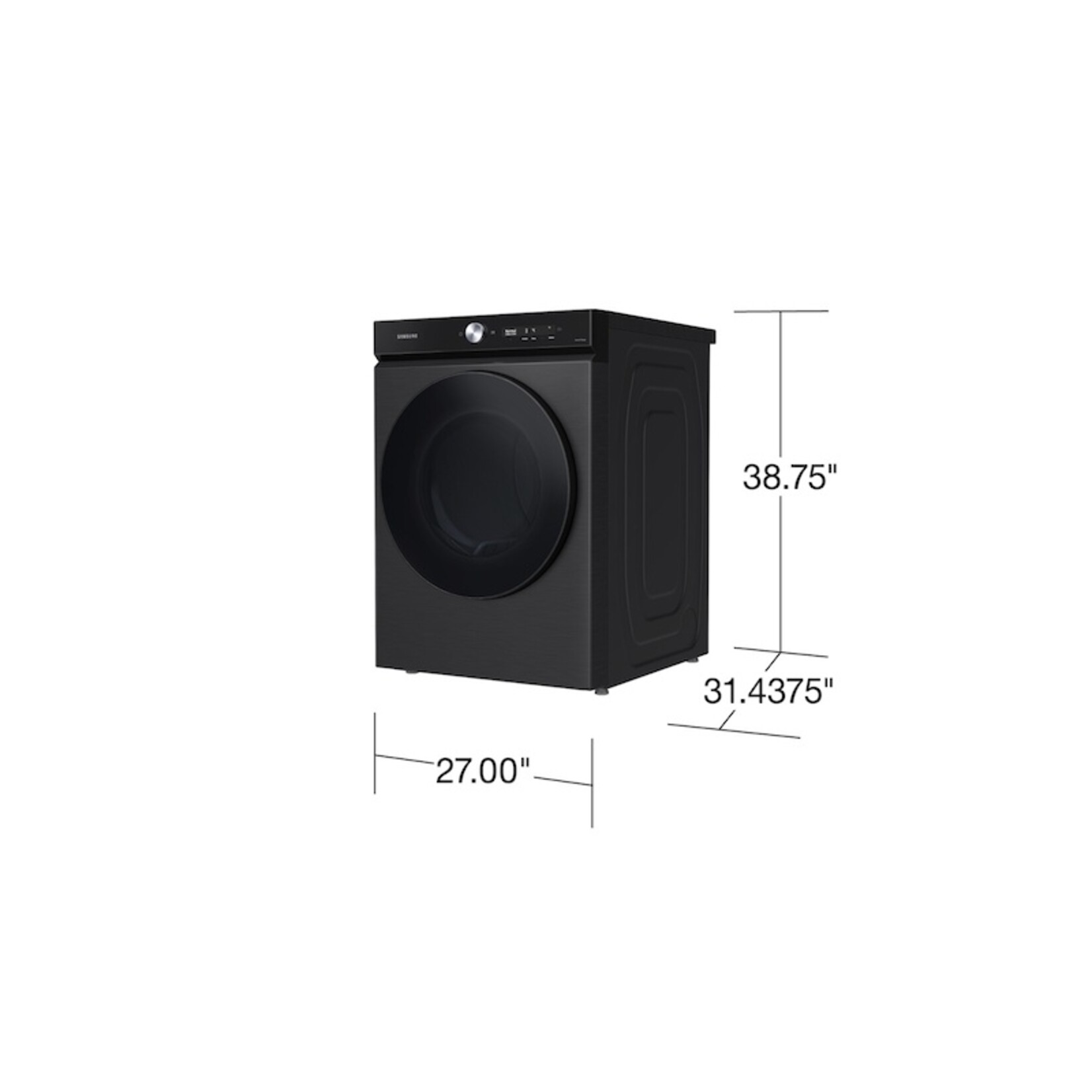 SAMSUNG #DVG53BB8700V - Samsung Bespoke 7.6 cu. ft. Ultra Capacity Gas Dryer with Super Speed Dry and AI Smart Dial in Silver Steel