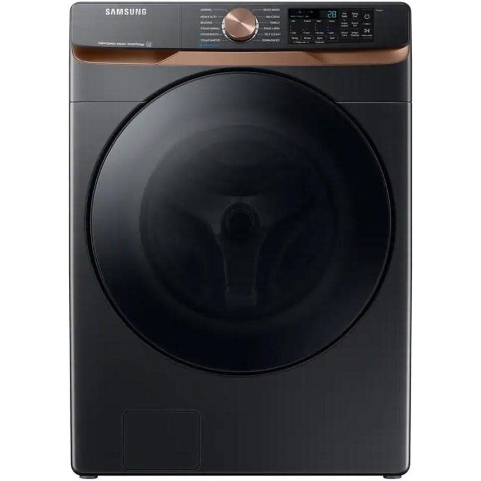 SAMSUNG WF50BG8300AVUS Samsung - 5.0 Cu. Ft. High-Efficiency Stackable Smart Front Load Washer with Steam and Super Speed Wash - Brushed Black - Open Box - Fair