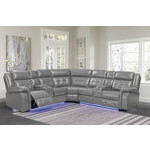 Nationwide Furniture Distributors #*U49 - NationwideFD Modern Style 3pc Power Motion Sectional in a Grey Leather Air Fabric