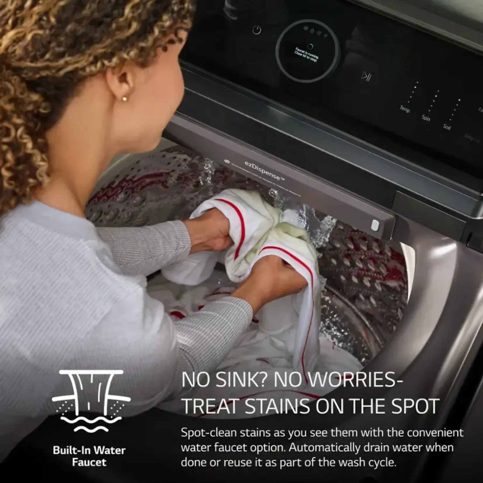 LG LG - 5.5 Cu. Ft. High Efficiency Smart Top Load Washer with EasyUnload - Matte Black