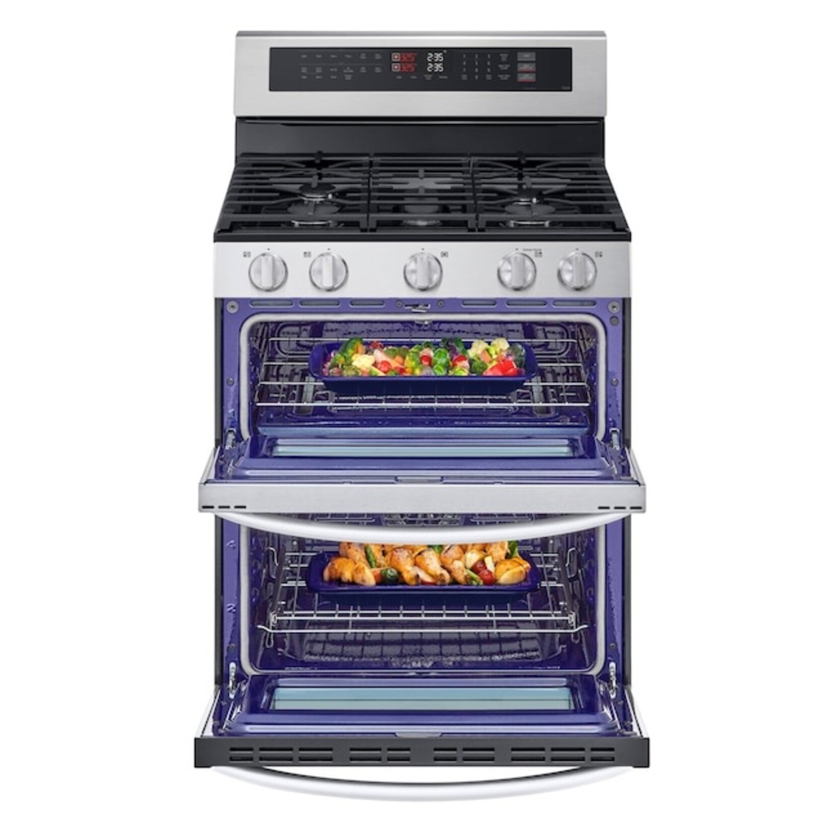 LG #LDGL6924S - LG 6.9 cu. ft. Smart Gas Double Oven Freestanding Range with ProBake Convection®, Air Fry & Air Sous Vide
