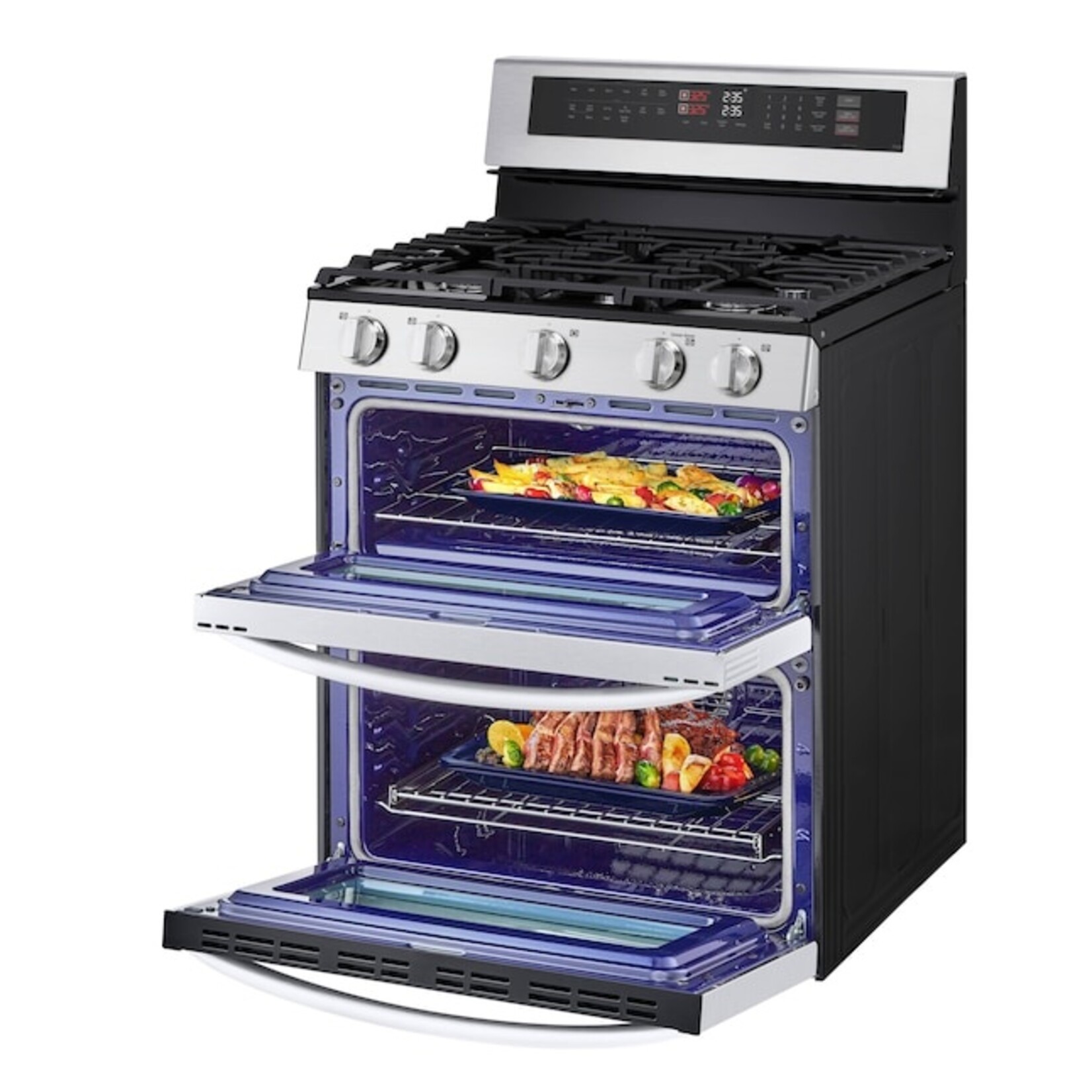 LG #LDGL6924S - LG 6.9 cu. ft. Smart Gas Double Oven Freestanding Range with ProBake Convection®, Air Fry & Air Sous Vide