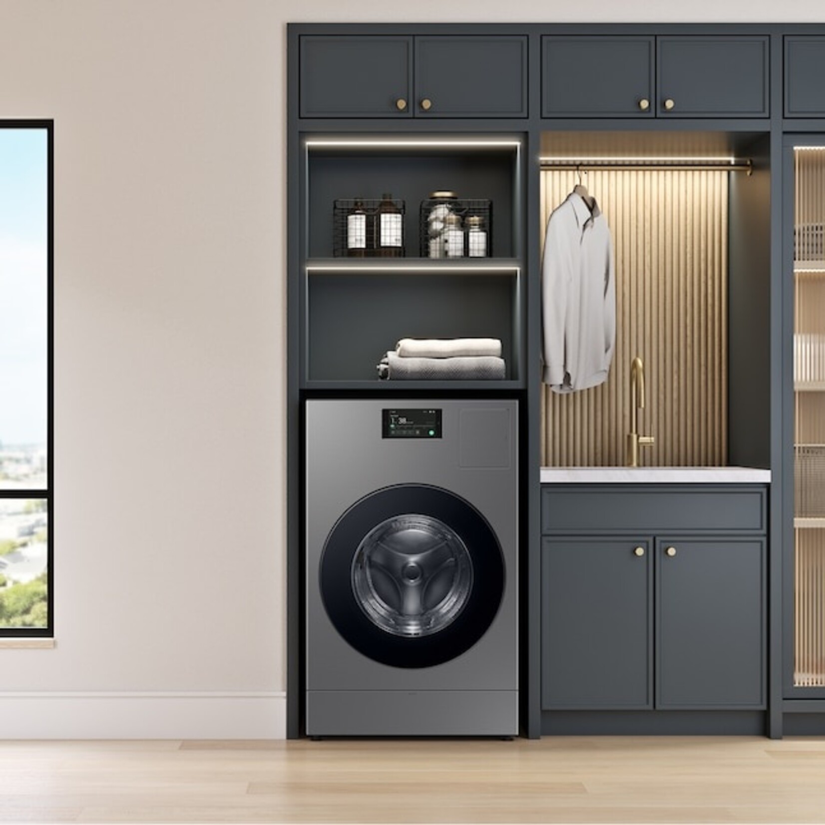 SAMSUNG #WD90F53AVB- Samsung 5.3 cu. ft. Bespoke Ultra Capacity Vented All-in-One Washer Dryer Combo