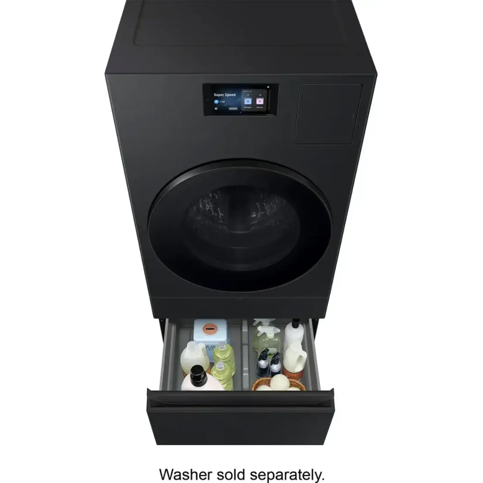 SAMSUNG #WE702NB - Samsung Bespoke AI Laundry Combo™ Pedestal with Storage Drawer in Brushed Black