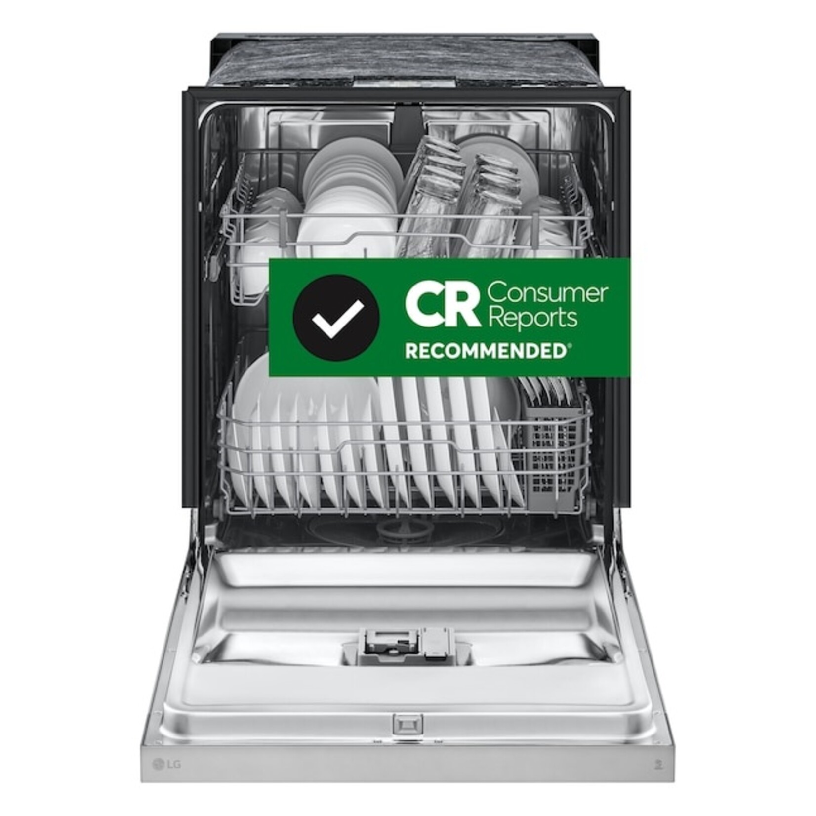 LG #LDFC2423V - LG 24 in. Stainless Look Front Control 52 dBA Dishwasher with Stainless Steel Tub and SenseClean