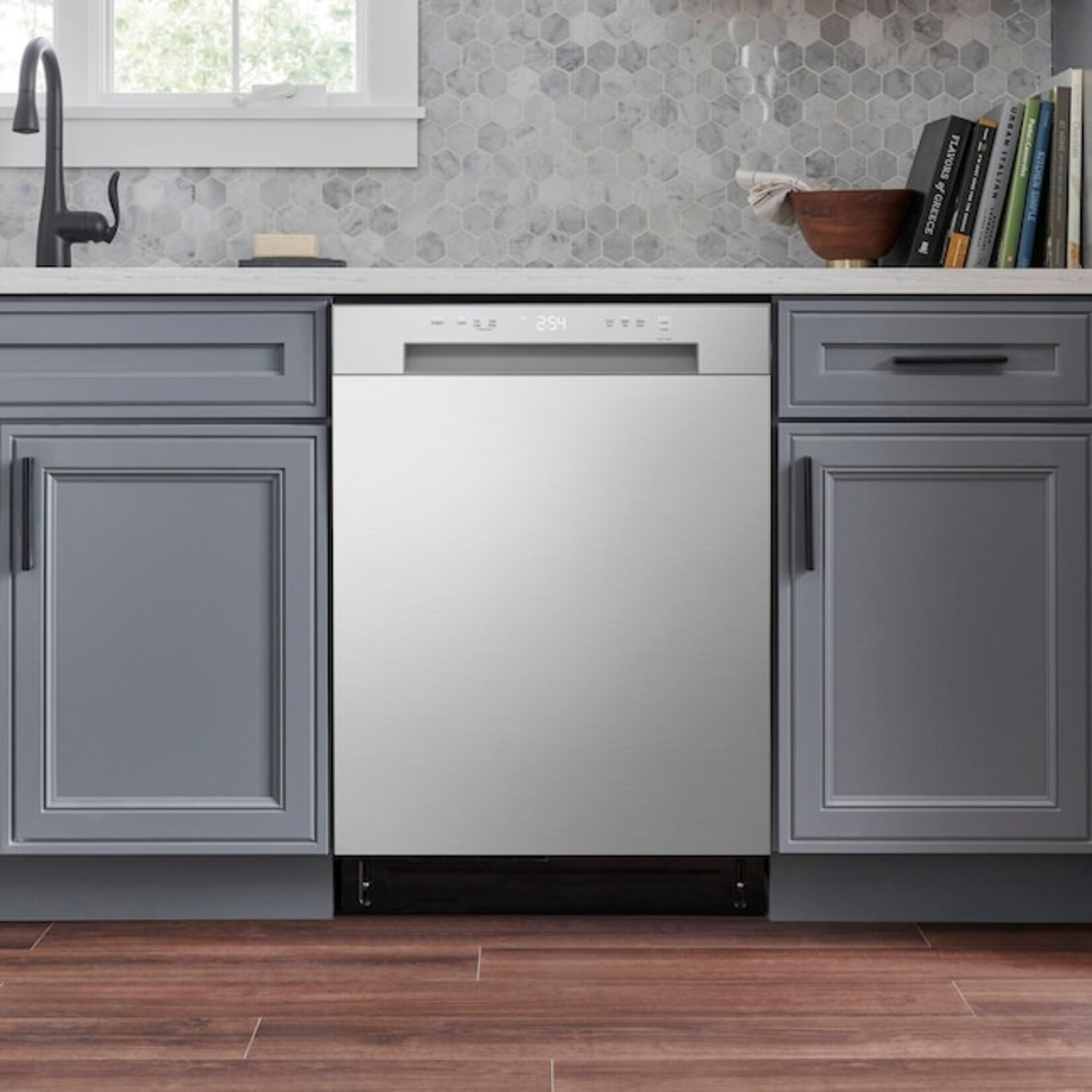 LG #LDFC2423V - LG 24 in. Stainless Look Front Control 52 dBA Dishwasher with Stainless Steel Tub and SenseClean