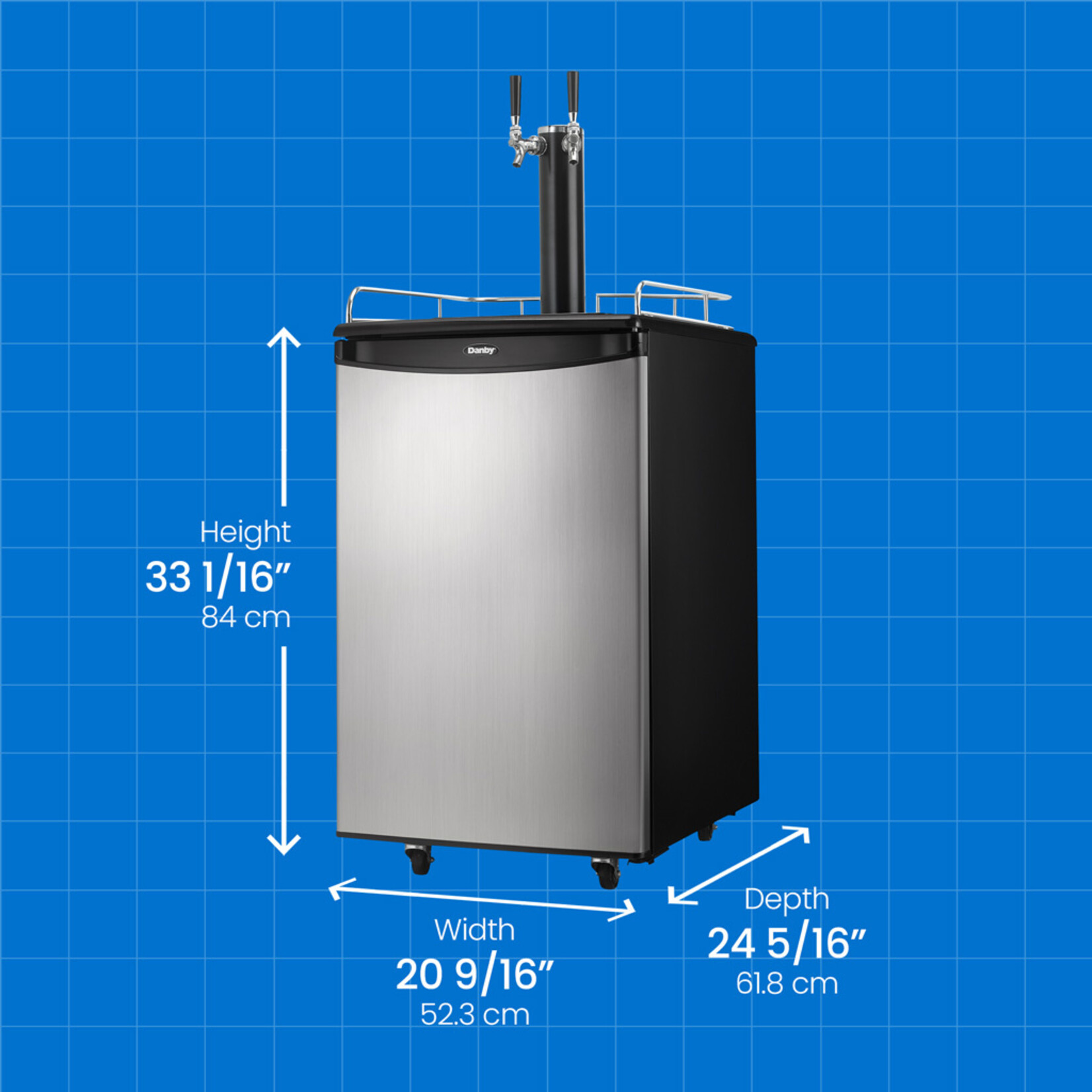 Danby #DKC054A1BSL2DB - Danby 5.4 cu. ft. Dual-Tap Keg Cooler in Stainless Steel Look