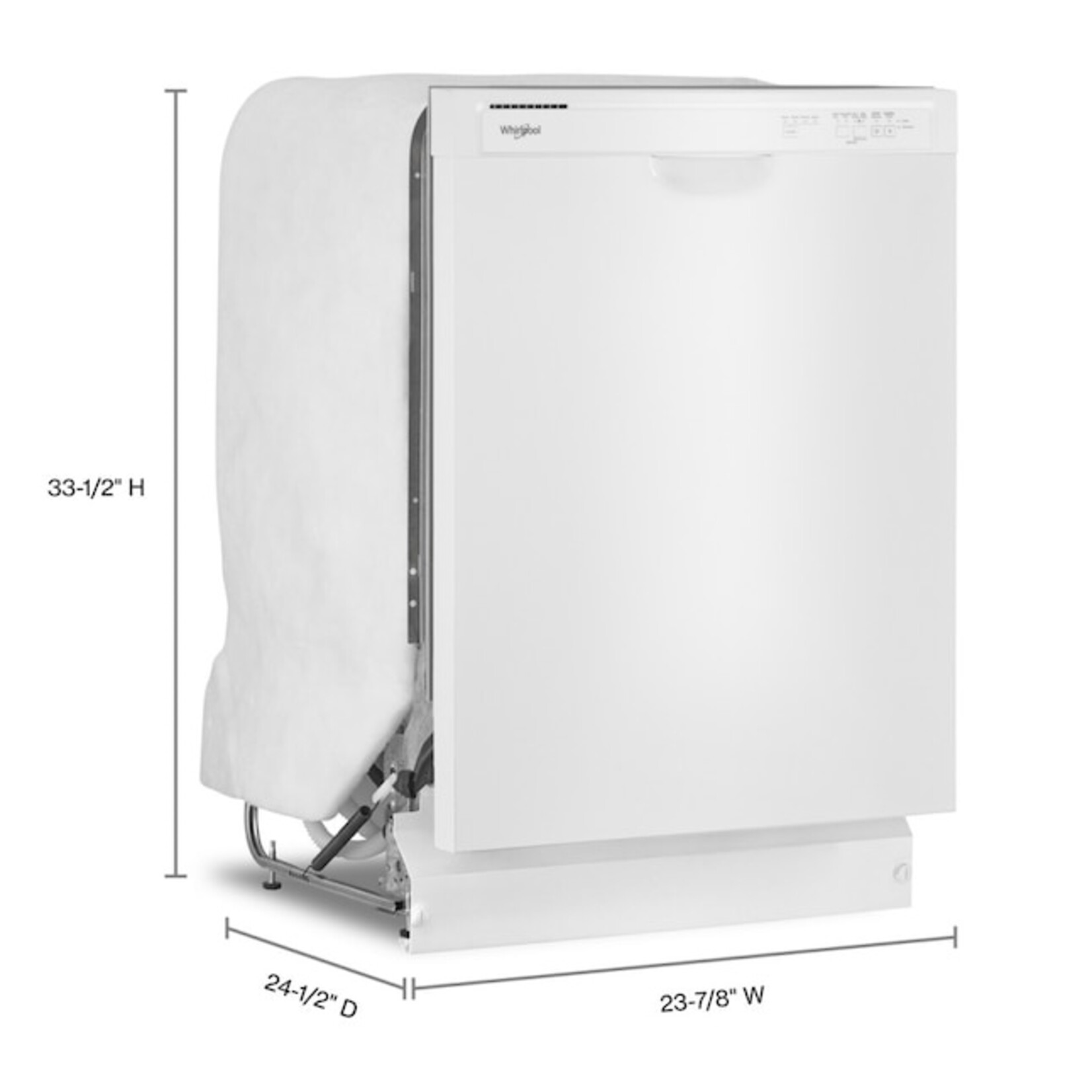 Whirlpool #*WDF341PAPW - Whirlpool 24 in. Front Built-In Tall Tub Dishwasher in White with 4-Cycle
