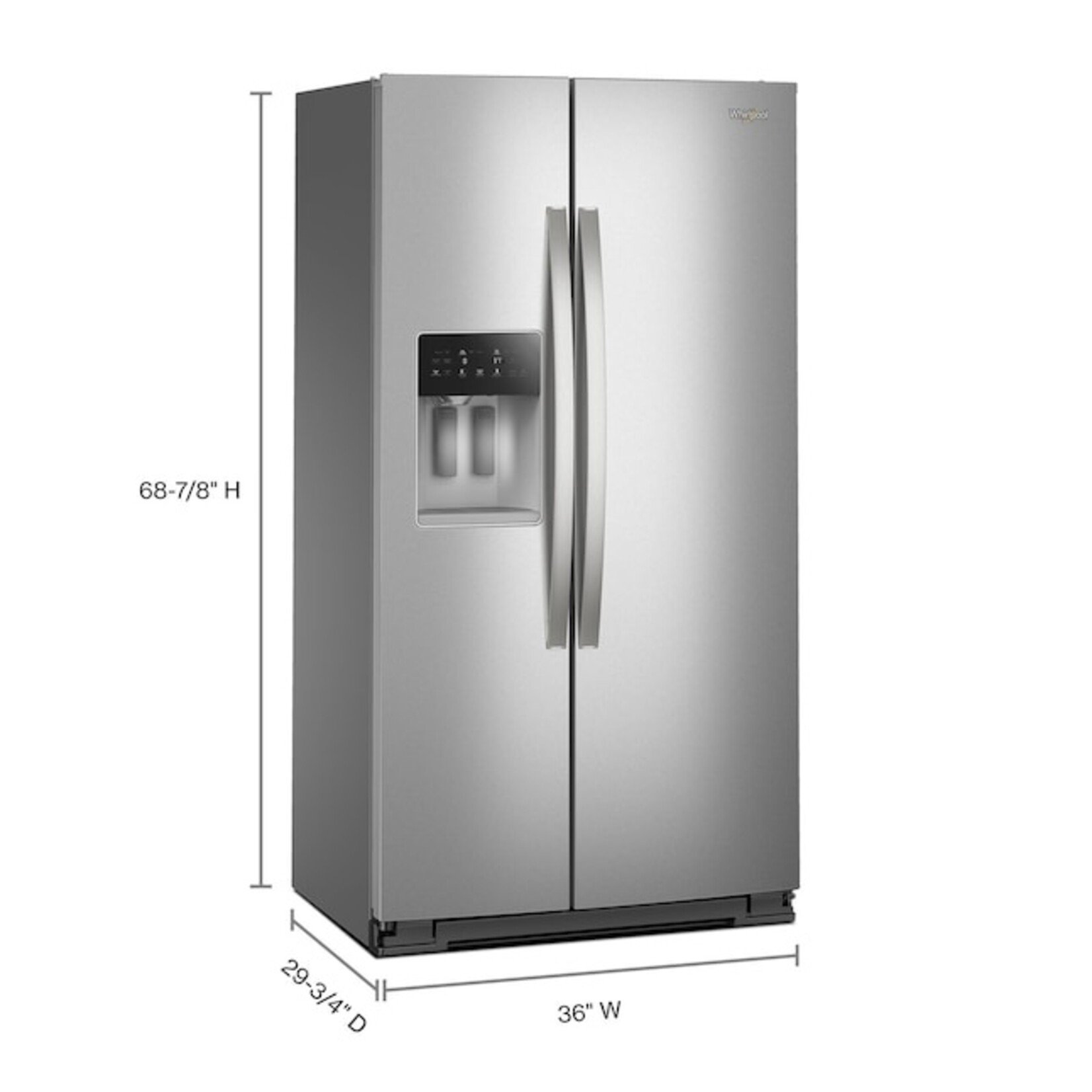 Whirlpool #*WRSC5536RZ - Whirlpool 36 in. 20.85 cu ft. Counter Depth Side-by-Side Refrigerator in Fingerprint Resistant Stainless Finish w/ TruCool System