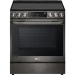 LG LSEL6335DE 6.3 cu. ft. Electric Single Oven Slide-in Range, Instaview, Air Fry, ProBake Convection Printproof Black Stainless Steel