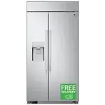 LG SRSXB2622S LG STUDIO 42 in. W 26 cu. ft. SMART Built-in Side by Side Refrigerator in Stainless Steel with Tall Ice & Water Dispenser