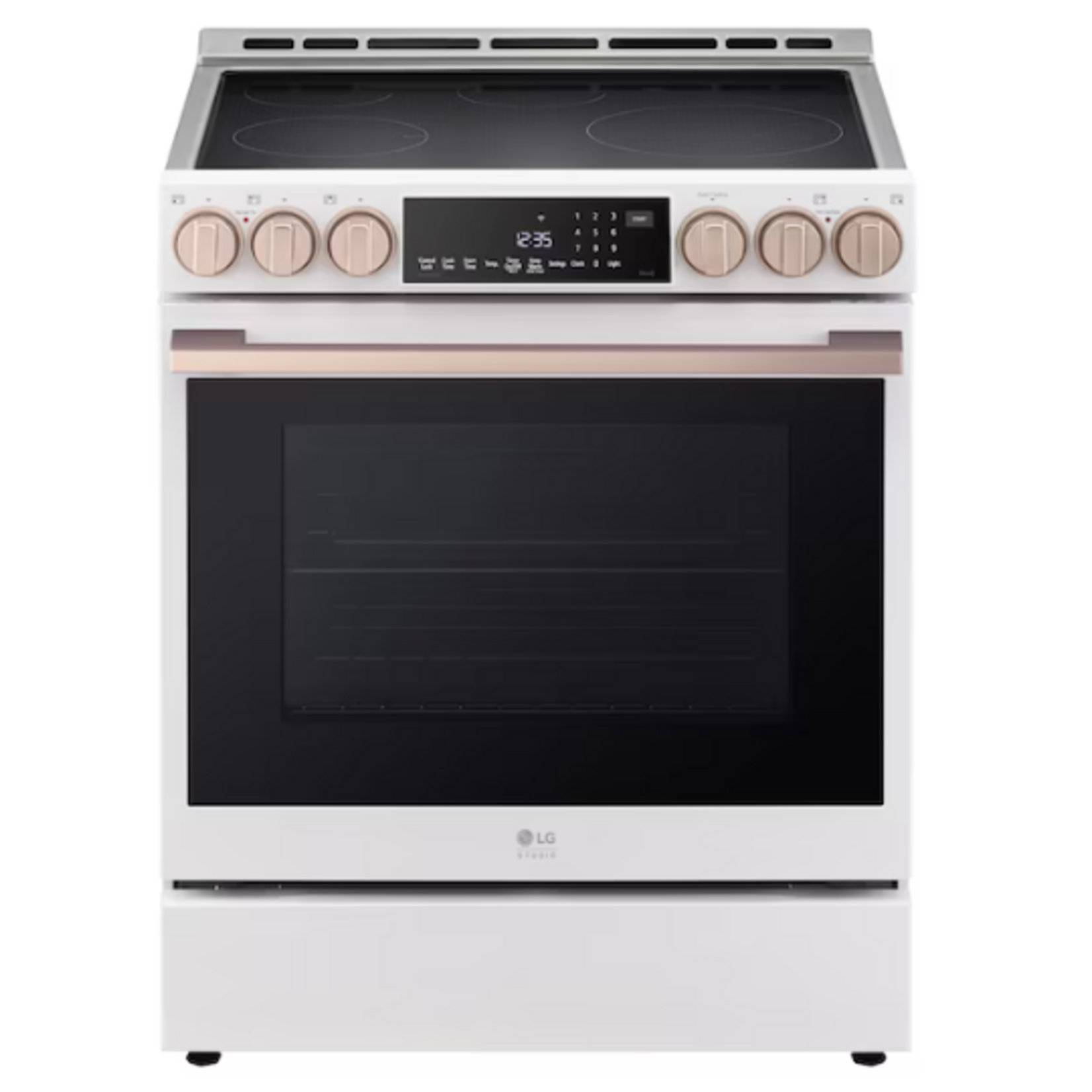 #LSIS6338NE - LG STUDIO 30 in. 6.3 cu. ft. 5-Burner Elements Smart Slide-In Induction Range in Essence White with Air Fry, Energy Star