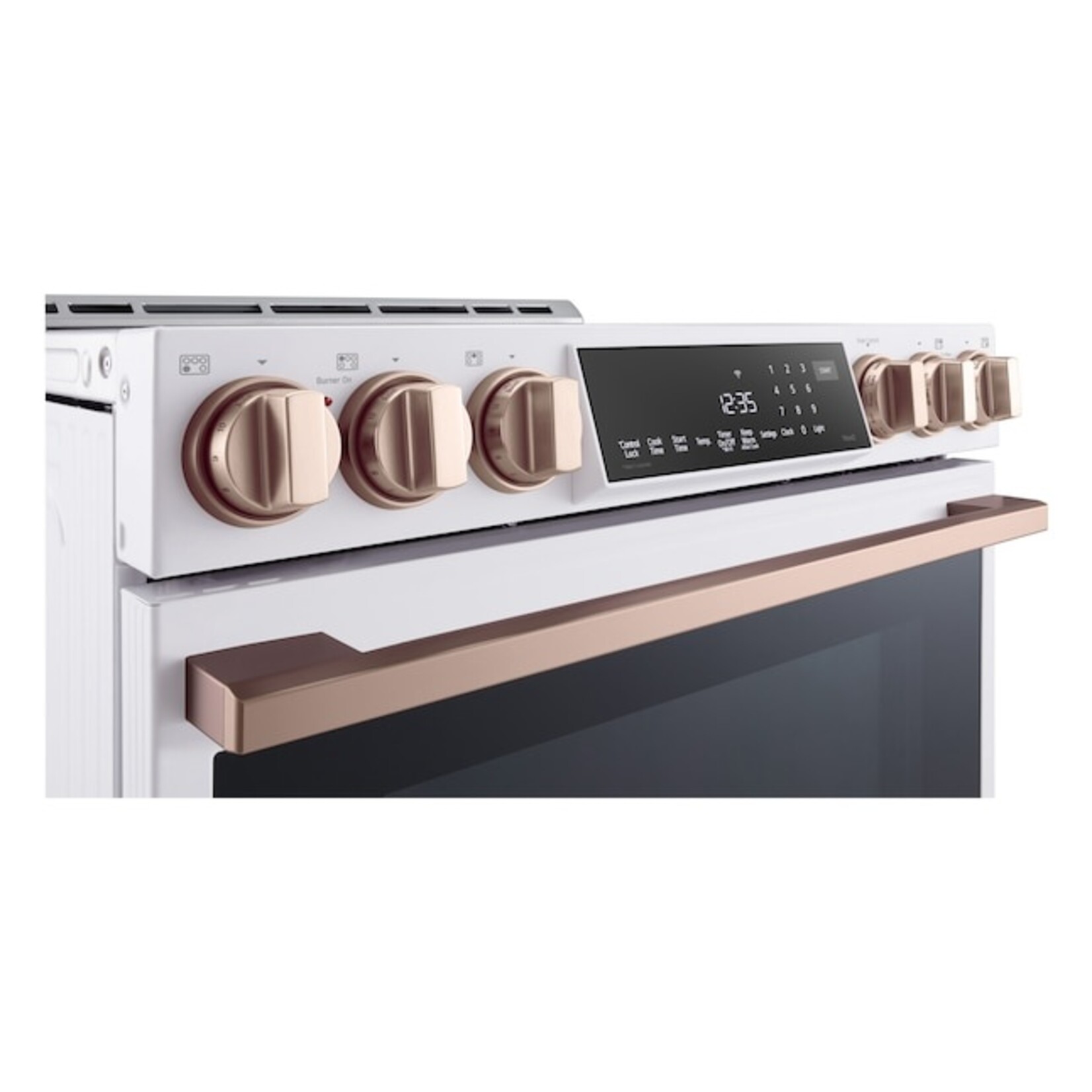 #LSIS6338NE - LG STUDIO 30 in. 6.3 cu. ft. 5-Burner Elements Smart Slide-In Induction Range in Essence White with Air Fry, Energy Star