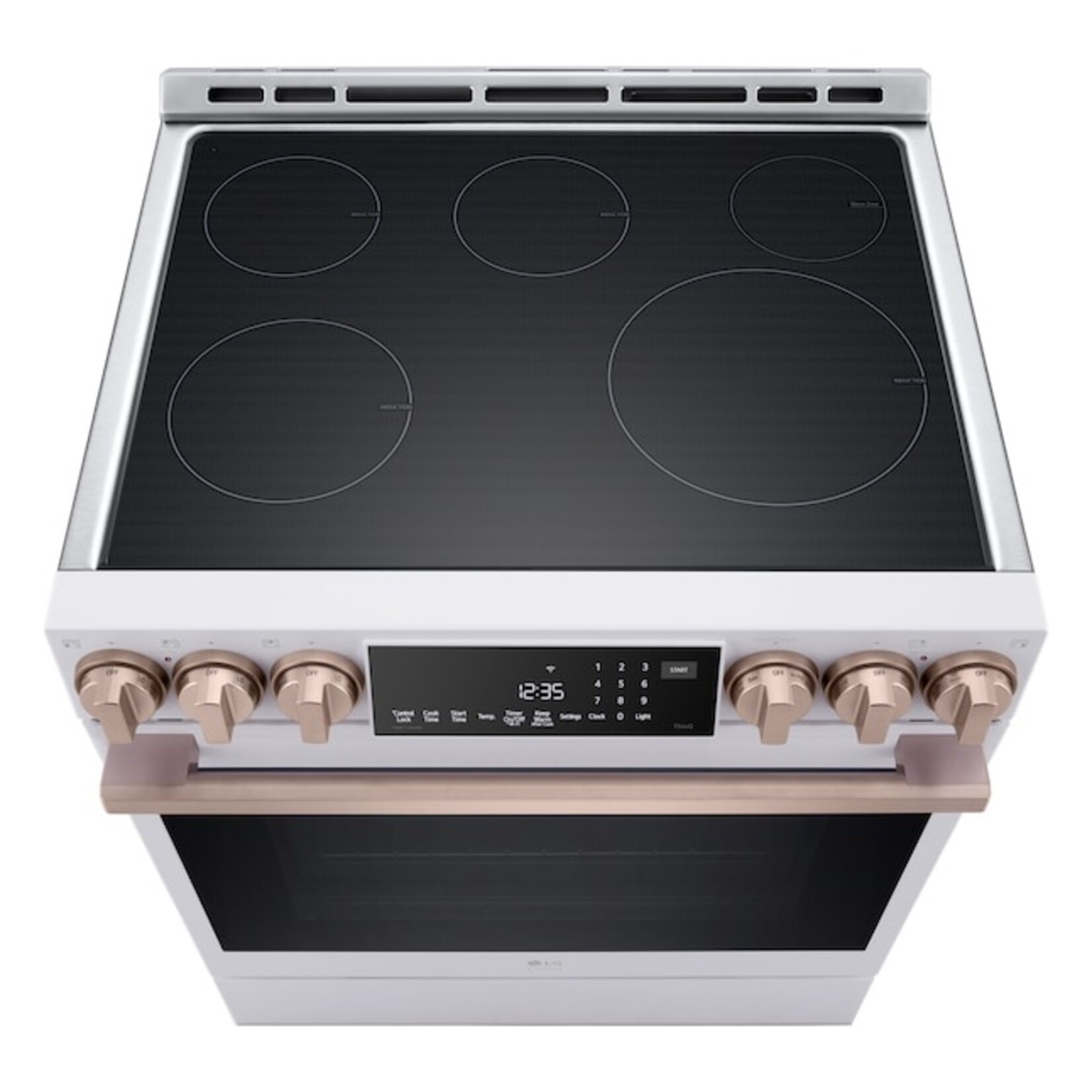 #LSIS6338NE - LG STUDIO 30 in. 6.3 cu. ft. 5-Burner Elements Smart Slide-In Induction Range in Essence White with Air Fry, Energy Star
