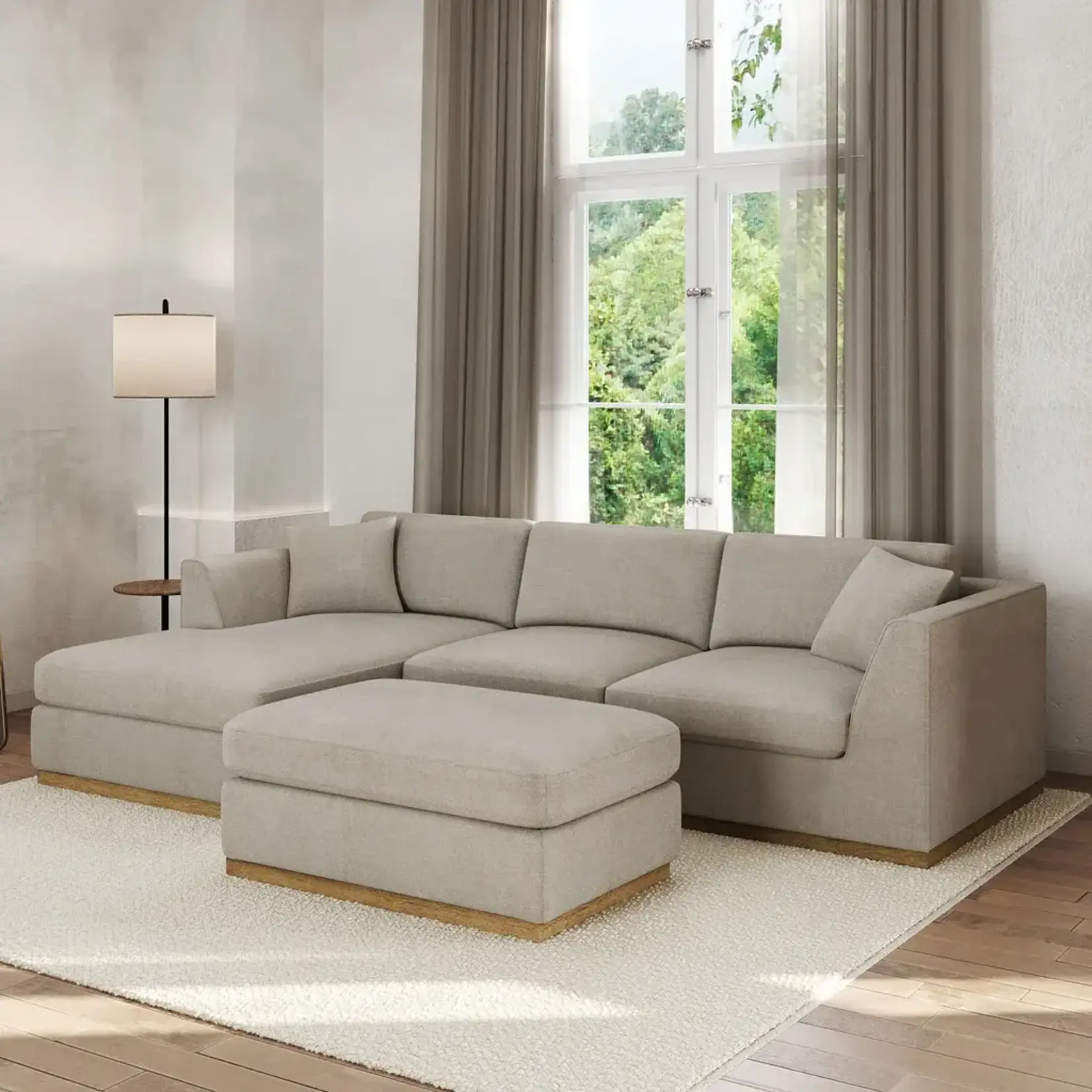 Henredon #1861812 - Henredon Caley Reversible Sofa Chaise with Ottoman